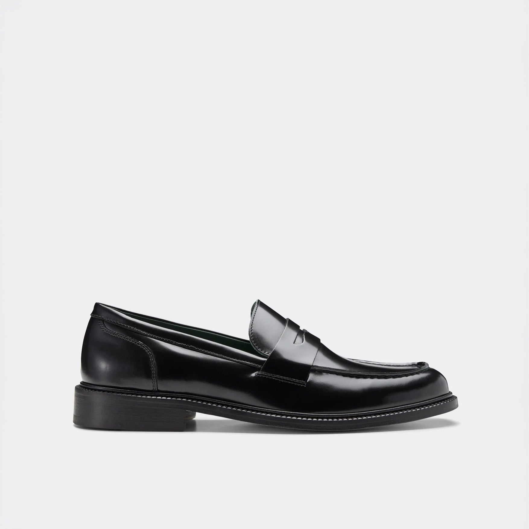 Vinny's | Townee Penny Loafer Black Polido Leather | Maplestore