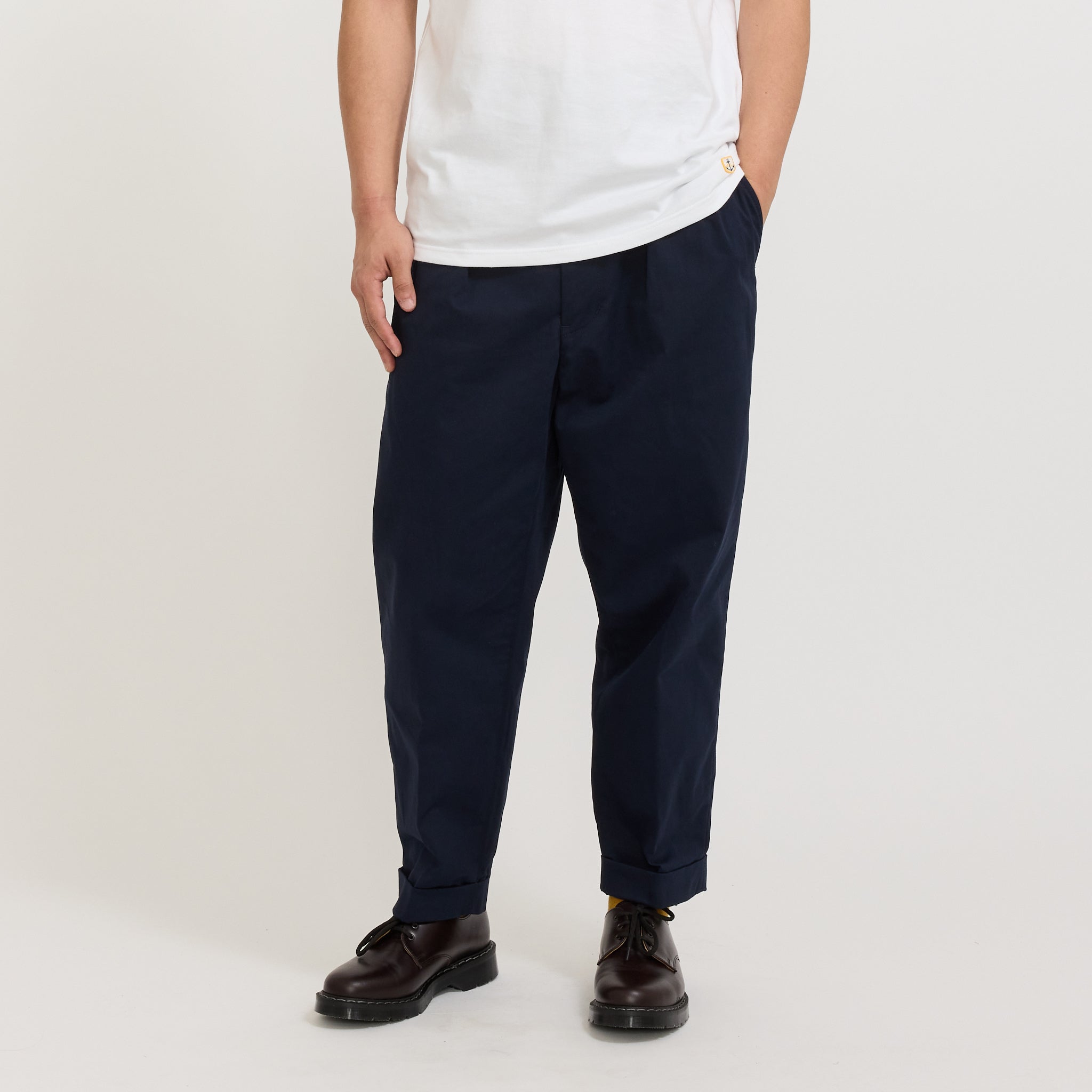 Beams Plus | 2 Pleats Twill Pant Navy | Maplestore