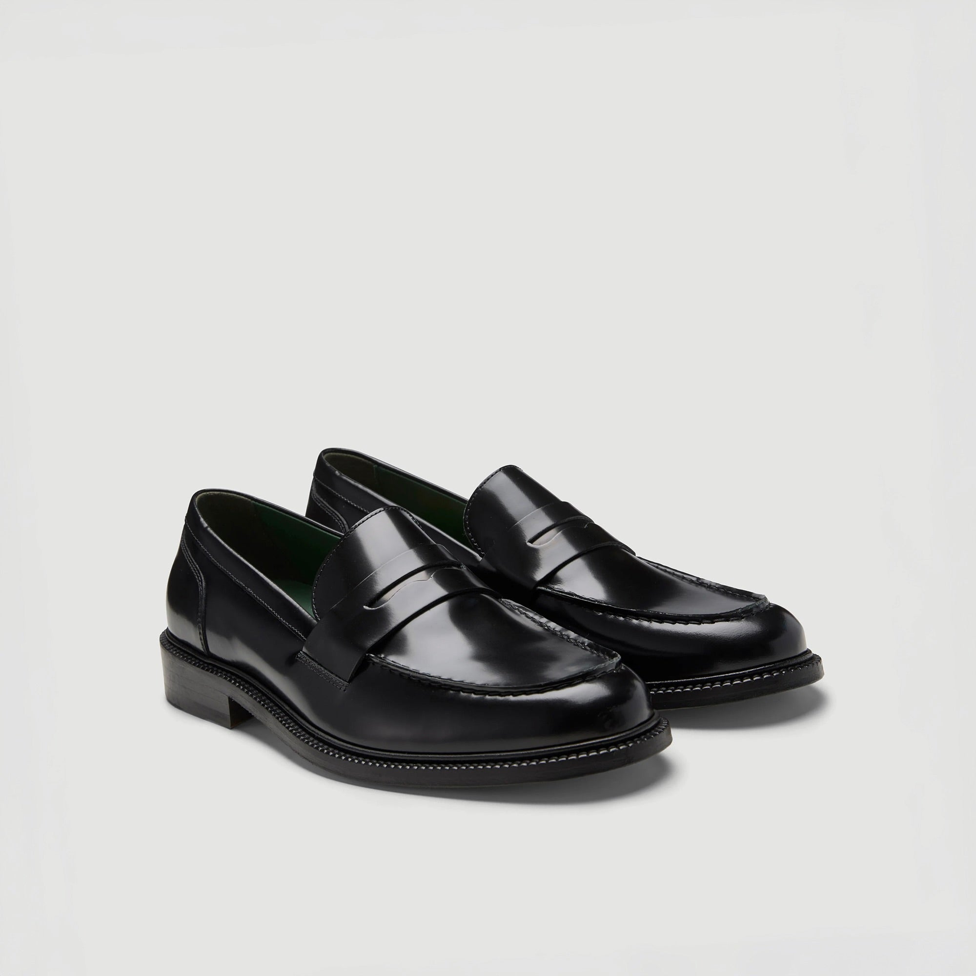 Vinny's | Townee Penny Loafer Black Polido Leather | Maplestore