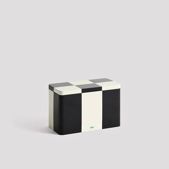 HAY | Tin Container Medium Black/Off White | Maplestore
