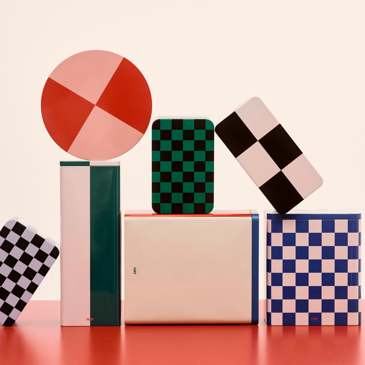 HAY | Tin Container Large Blue/Off White | Maplestore