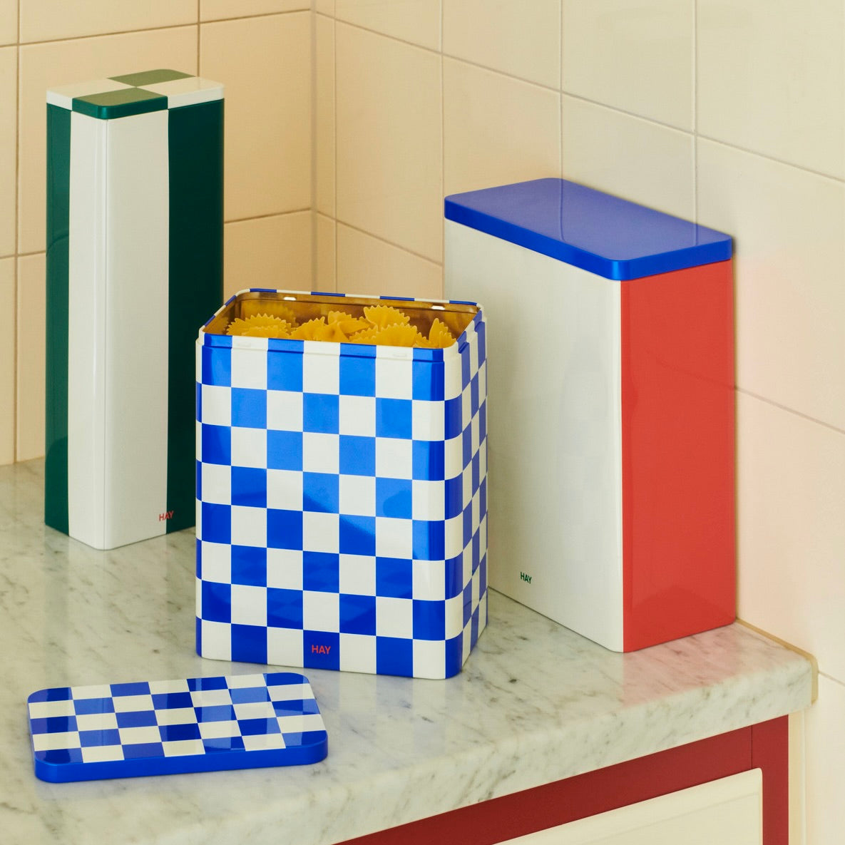 HAY | Tin Container X-Large White/Blue/Red | Maplestore