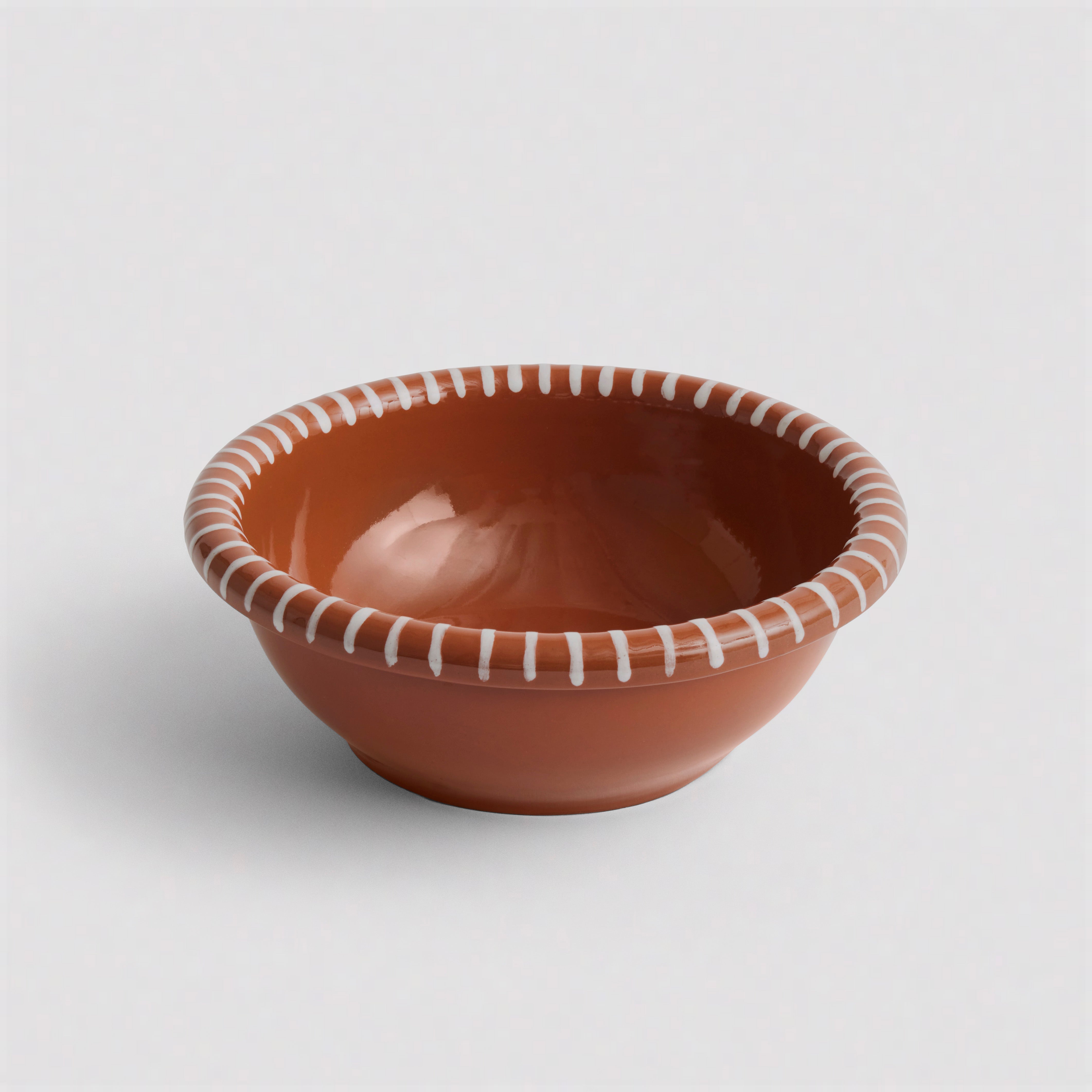 Barro Salad Bowl Large Natural with Stripes