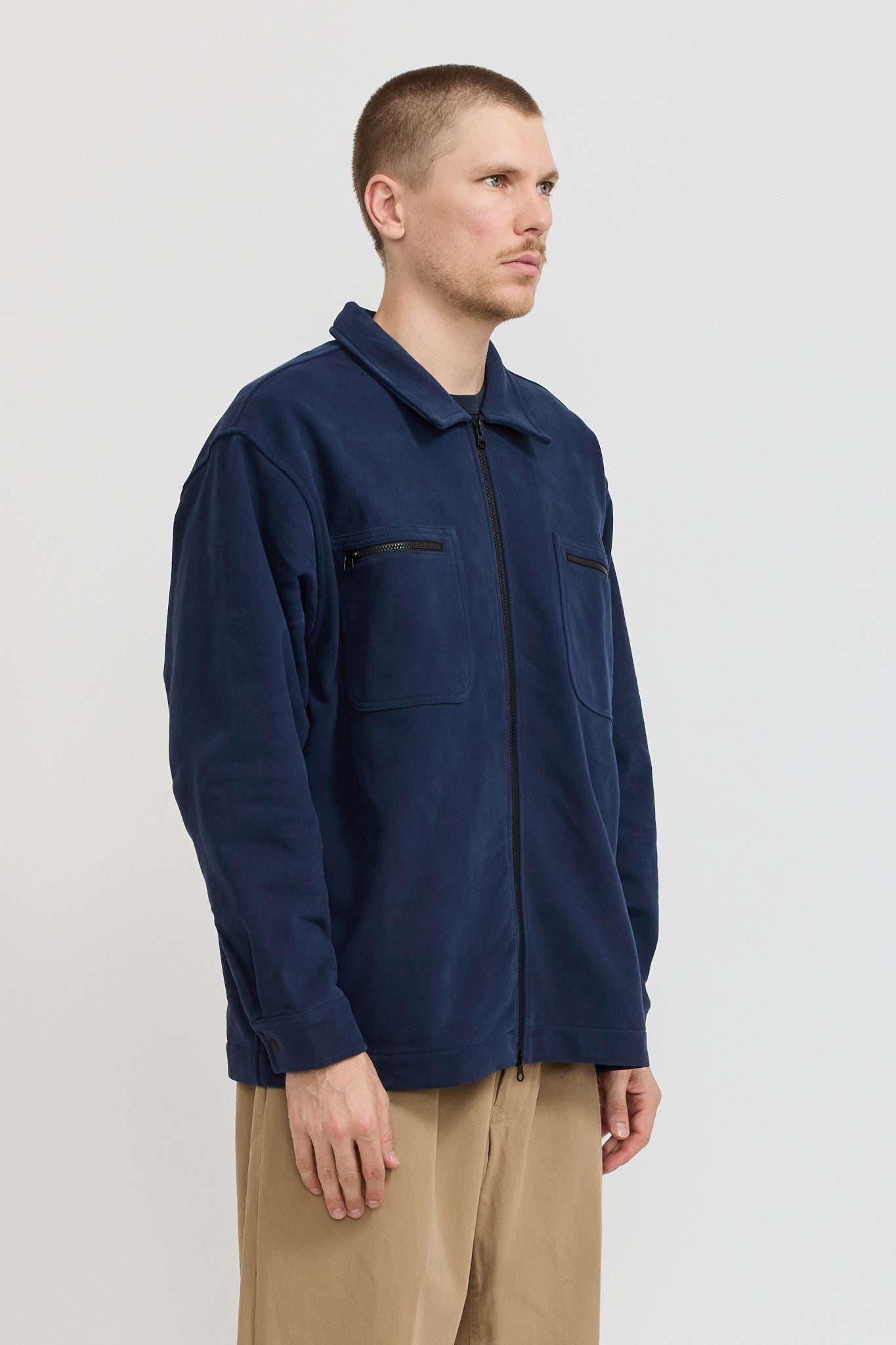 Adsum | Fleece Overshirt Dark Navy | Maplestore