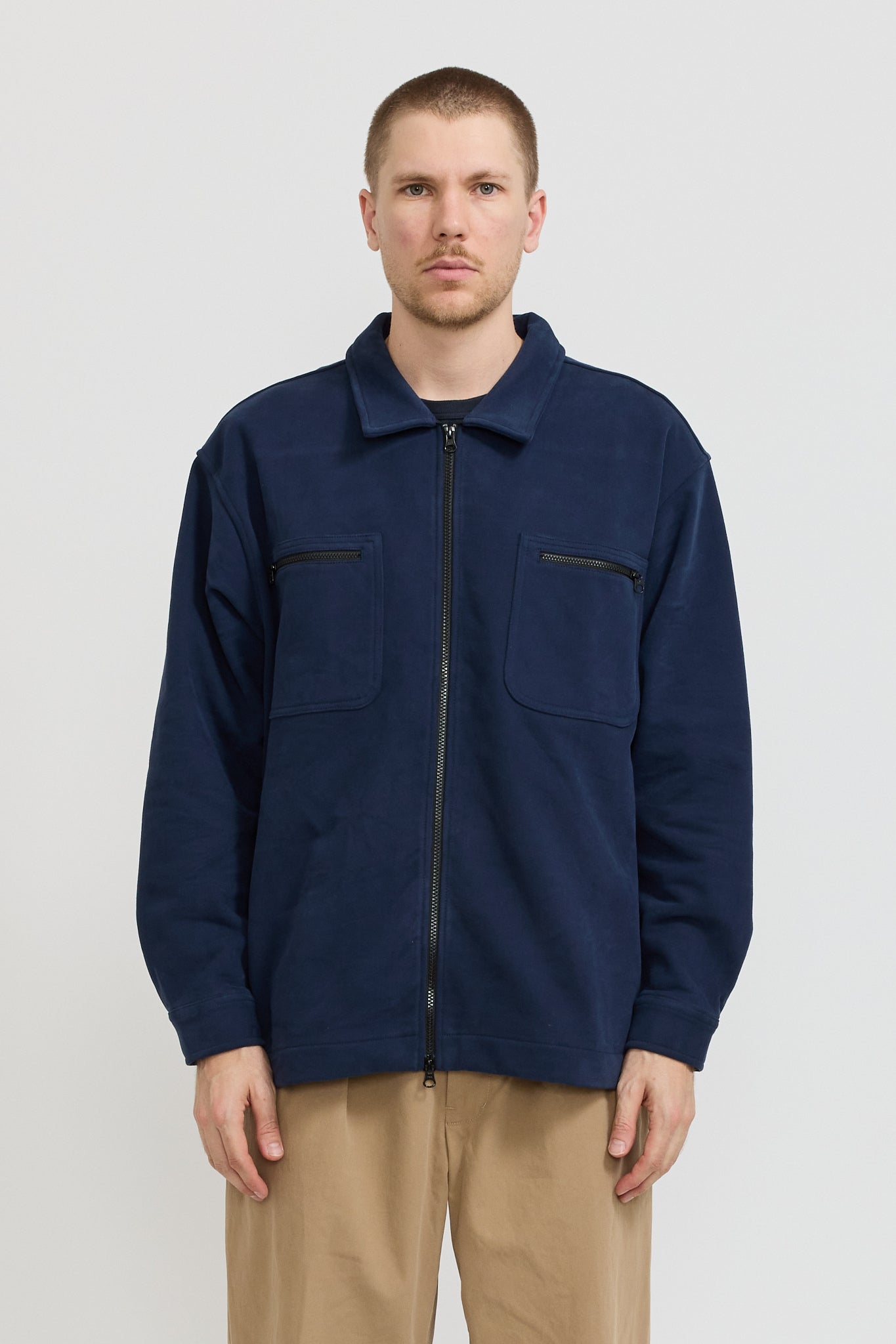 Adsum | Fleece Overshirt Dark Navy | Maplestore
