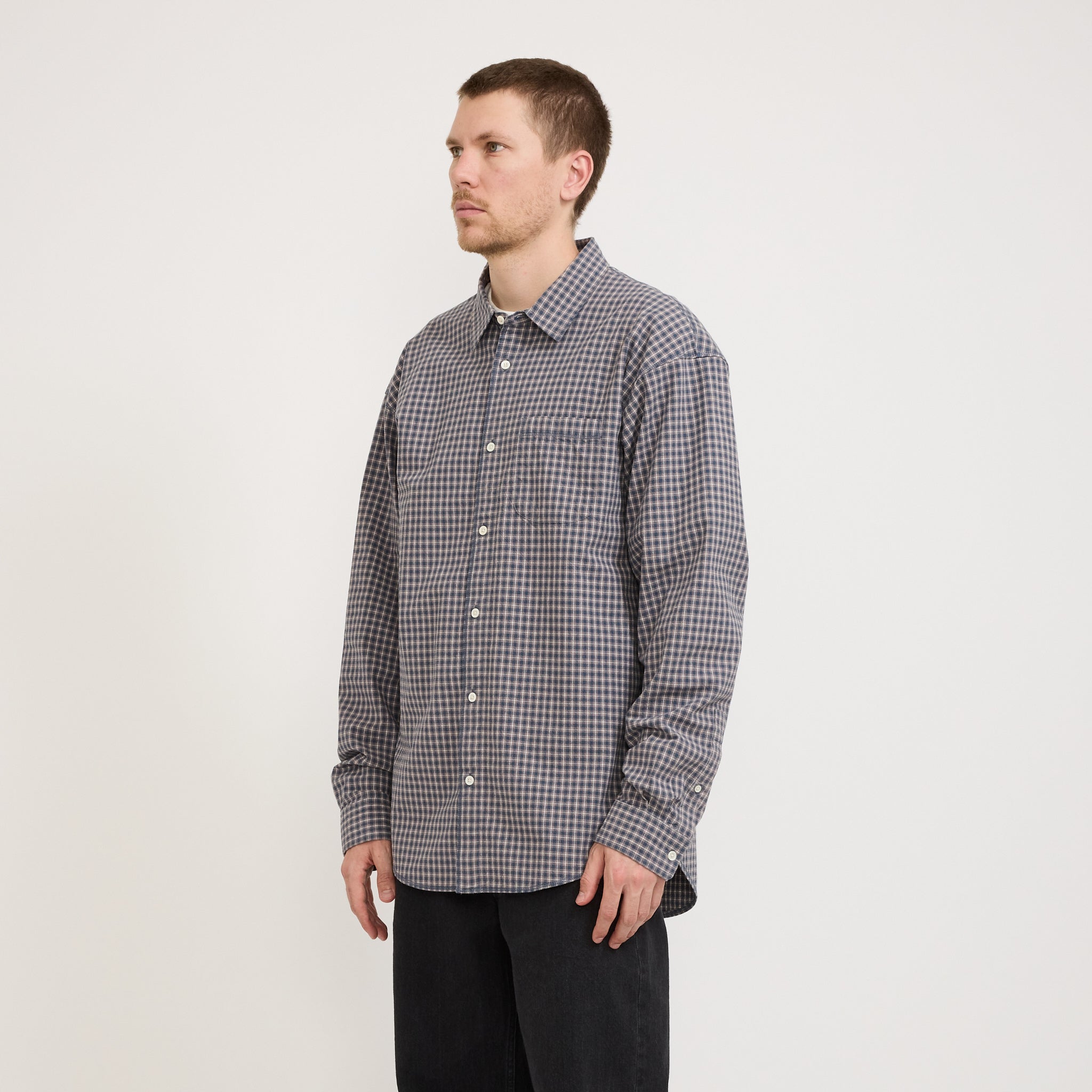 Adsum | Seam Shirt Blue Check | Maplestore