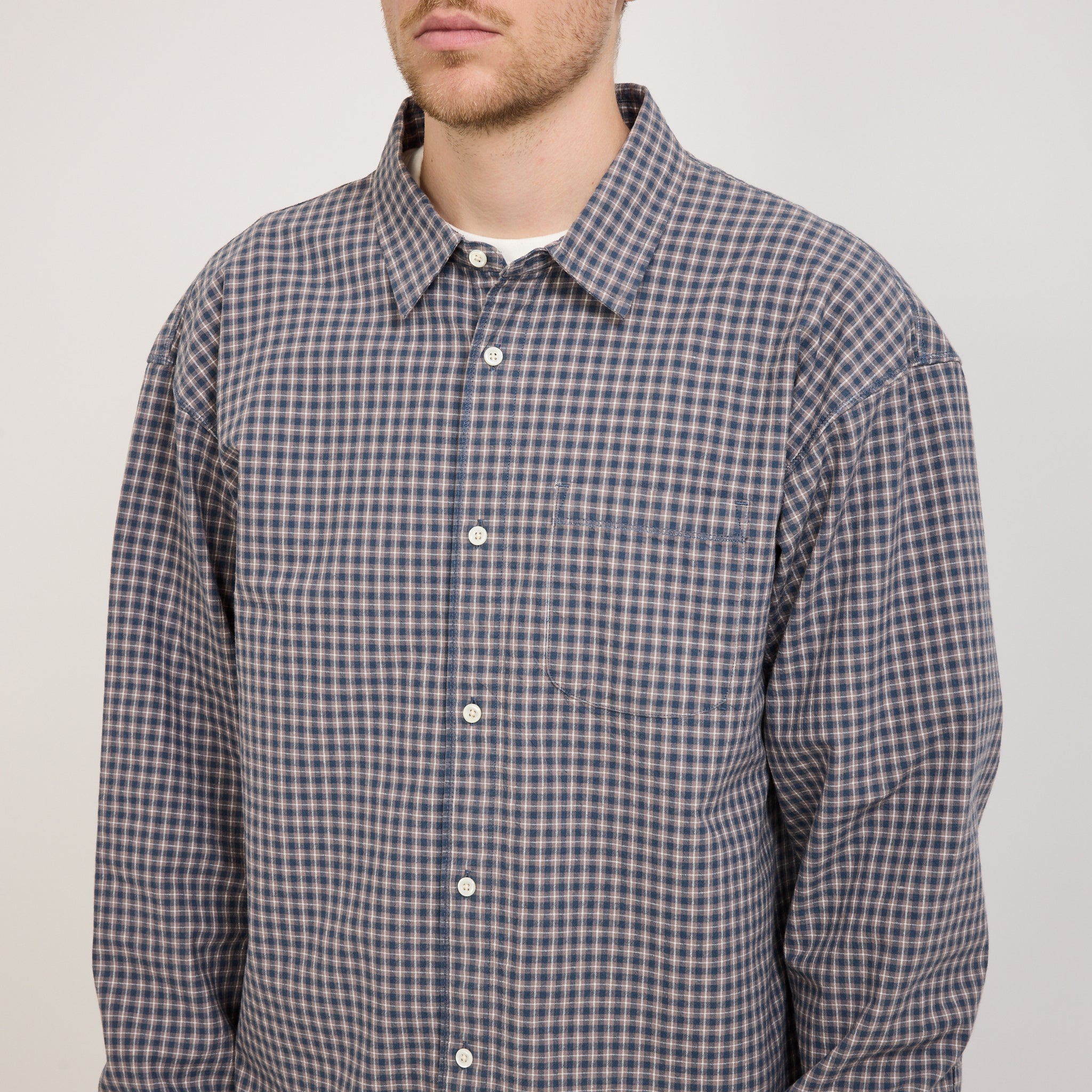 Adsum | Seam Shirt Blue Check | Maplestore
