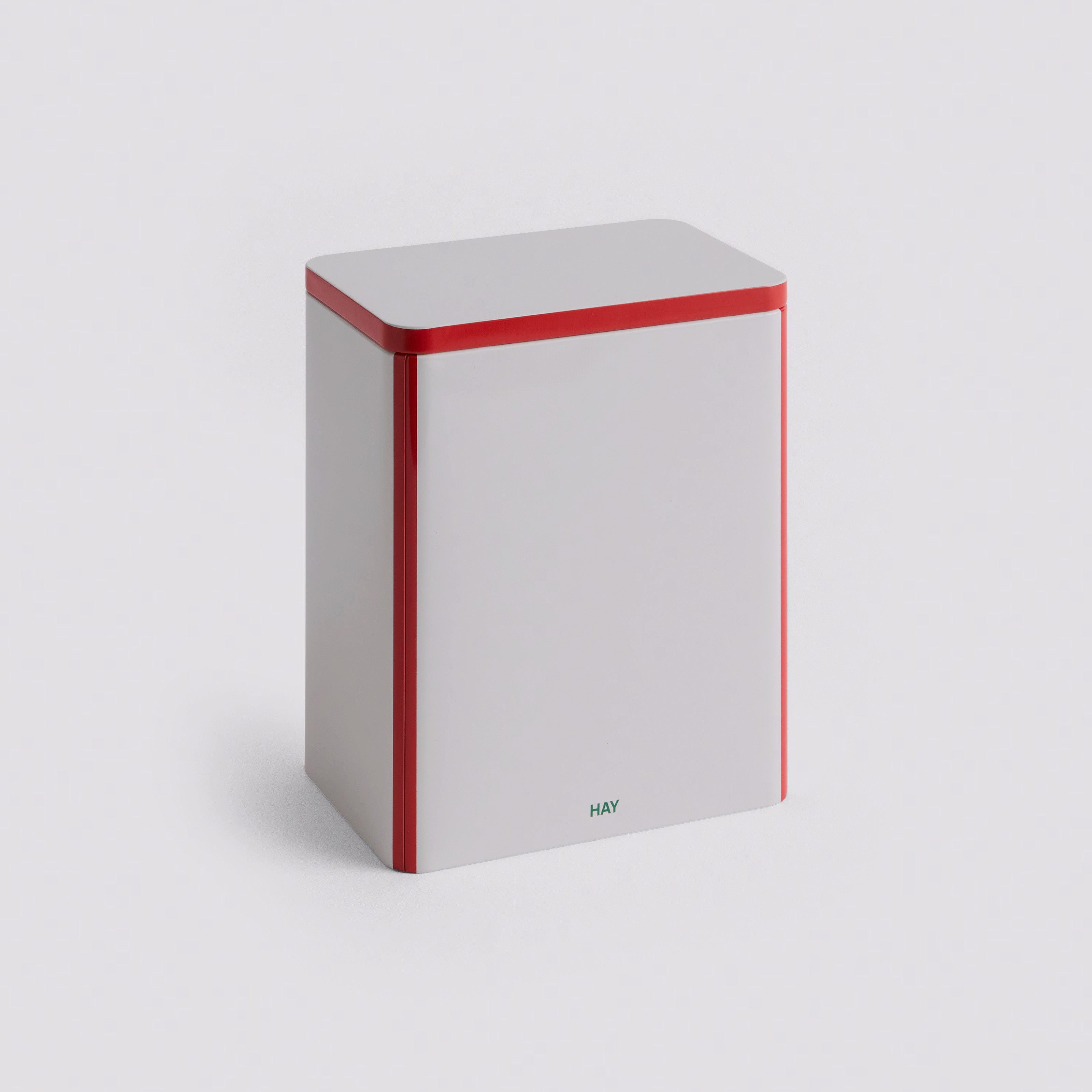 Tin Container Large Off White/Red