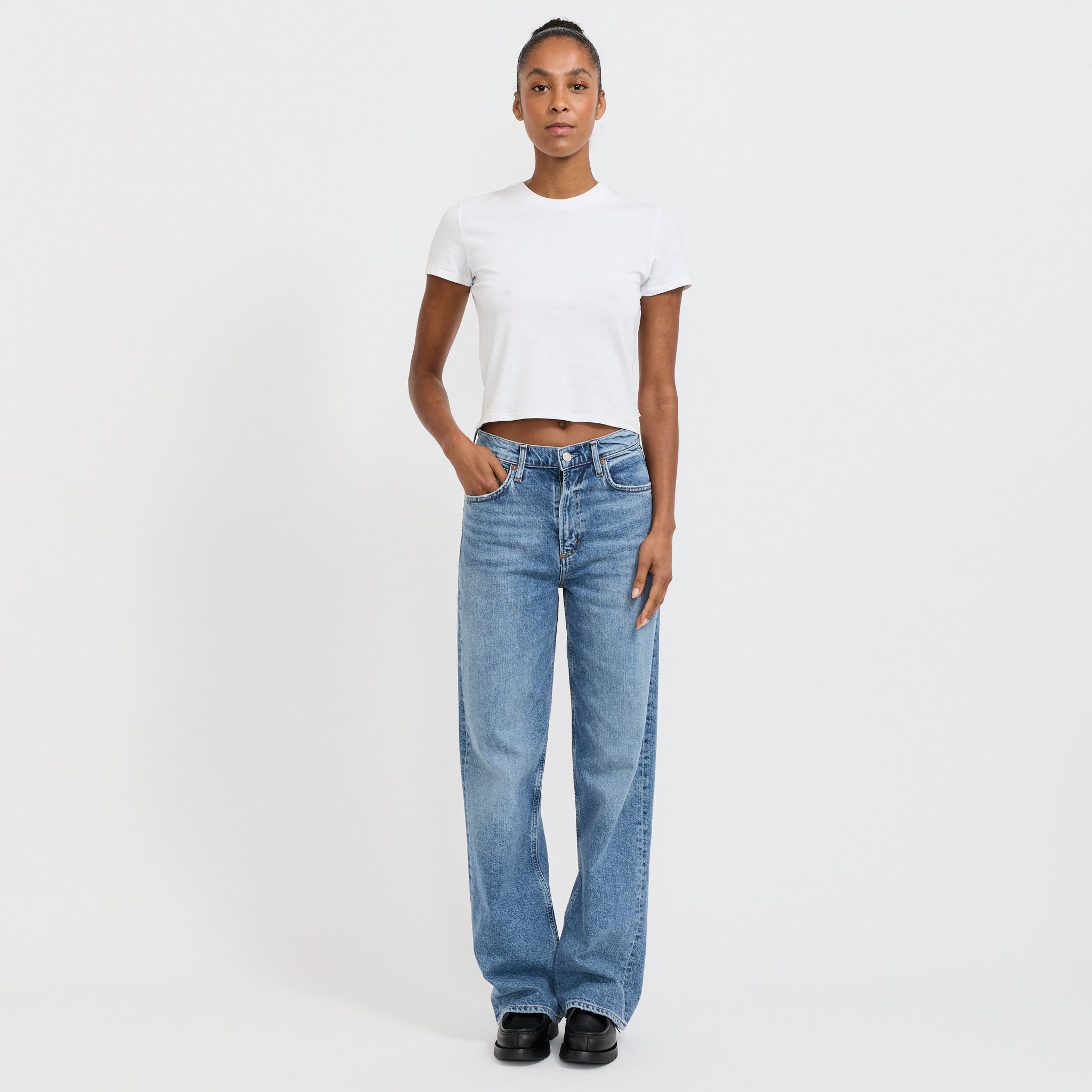 Agolde | Ren High Rise Wide Long Measure | Maplestore
