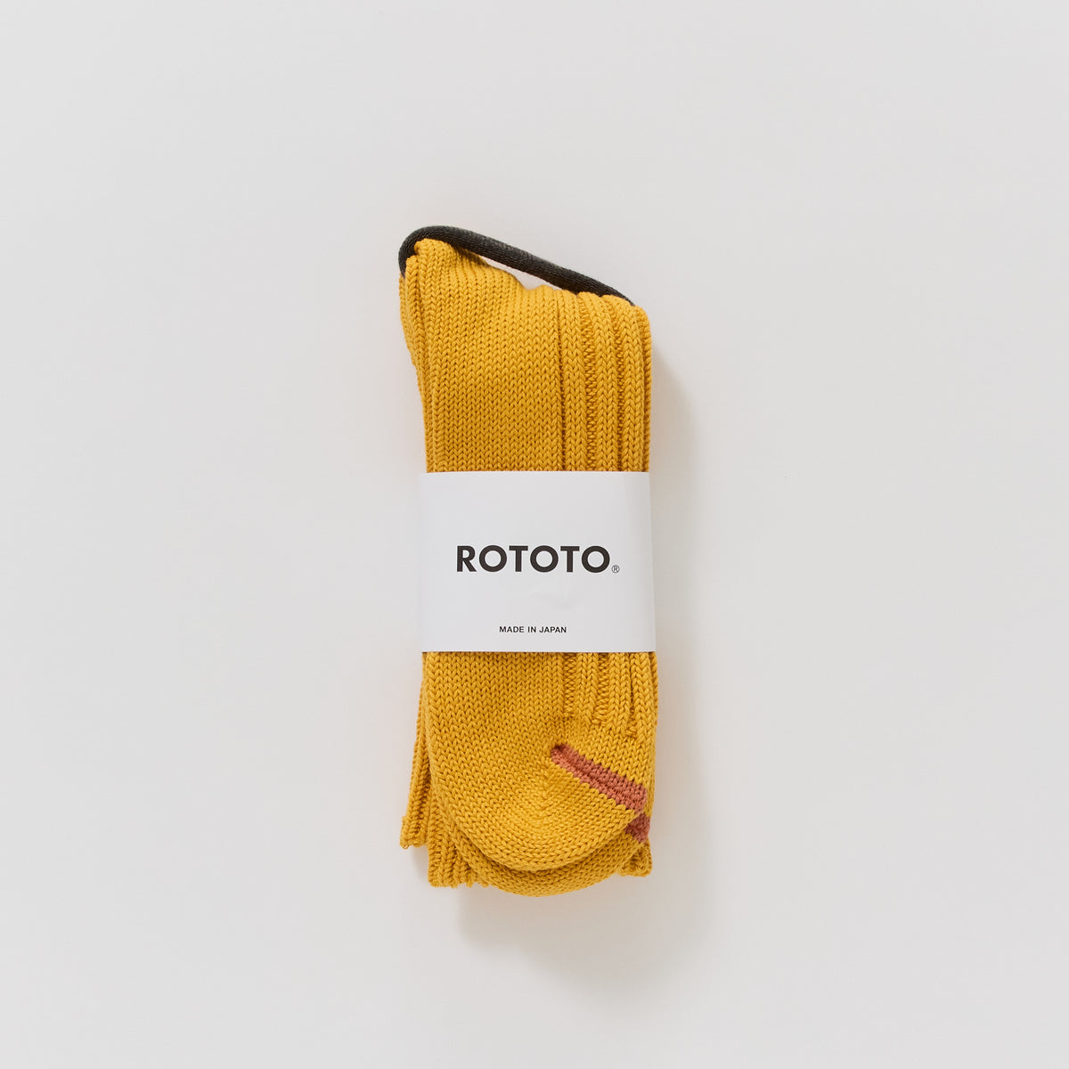 Rototo | Chunky Ribbed Crew Socks Yellow | Maplestore