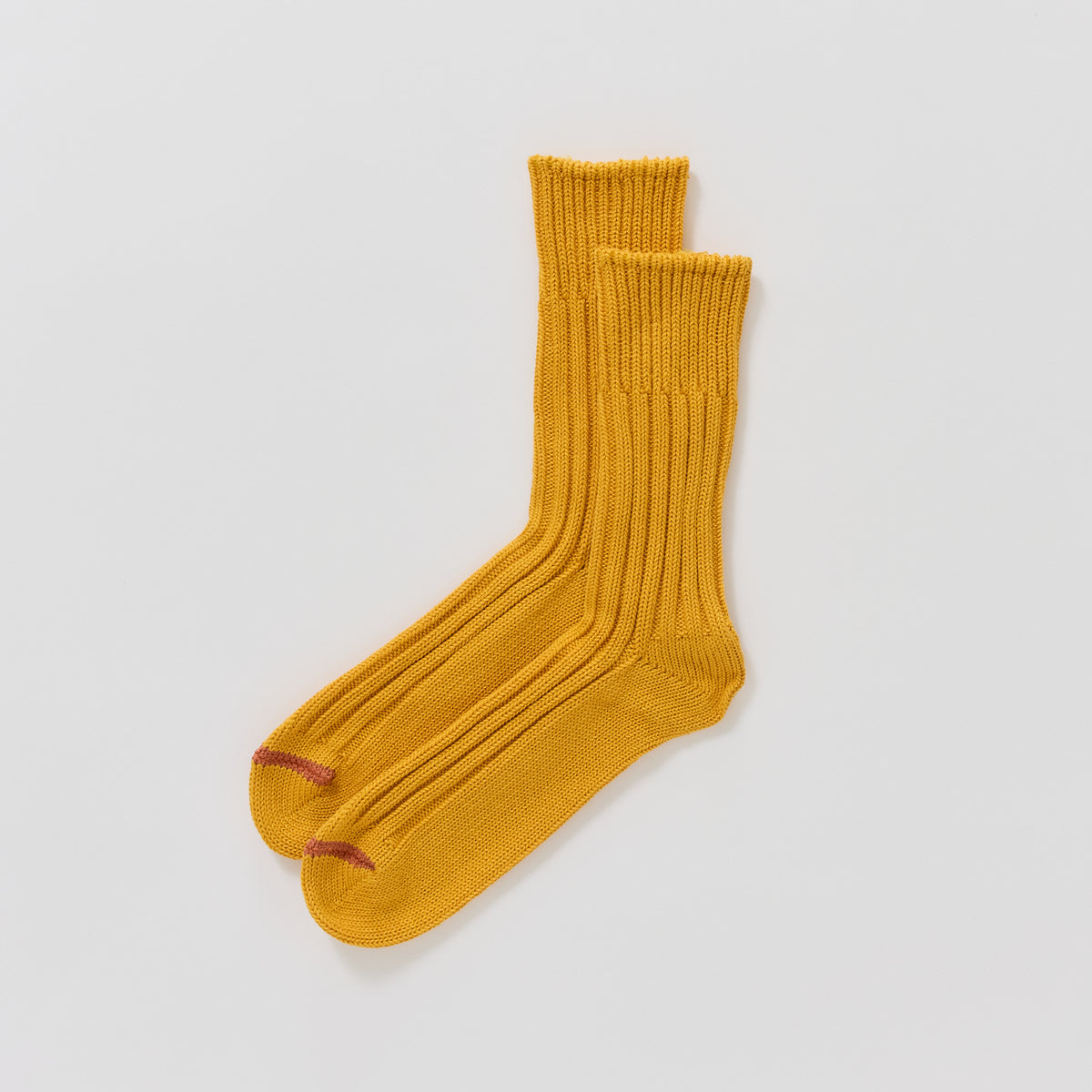 Rototo | Chunky Ribbed Crew Socks Yellow | Maplestore
