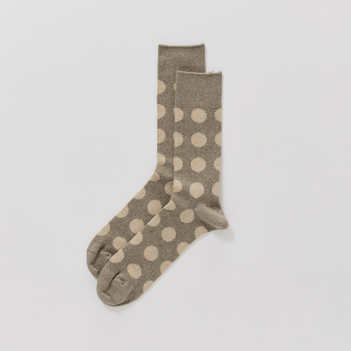 Rototo | Porthole Dot Socks Grayge / Light Beige | Maplestore