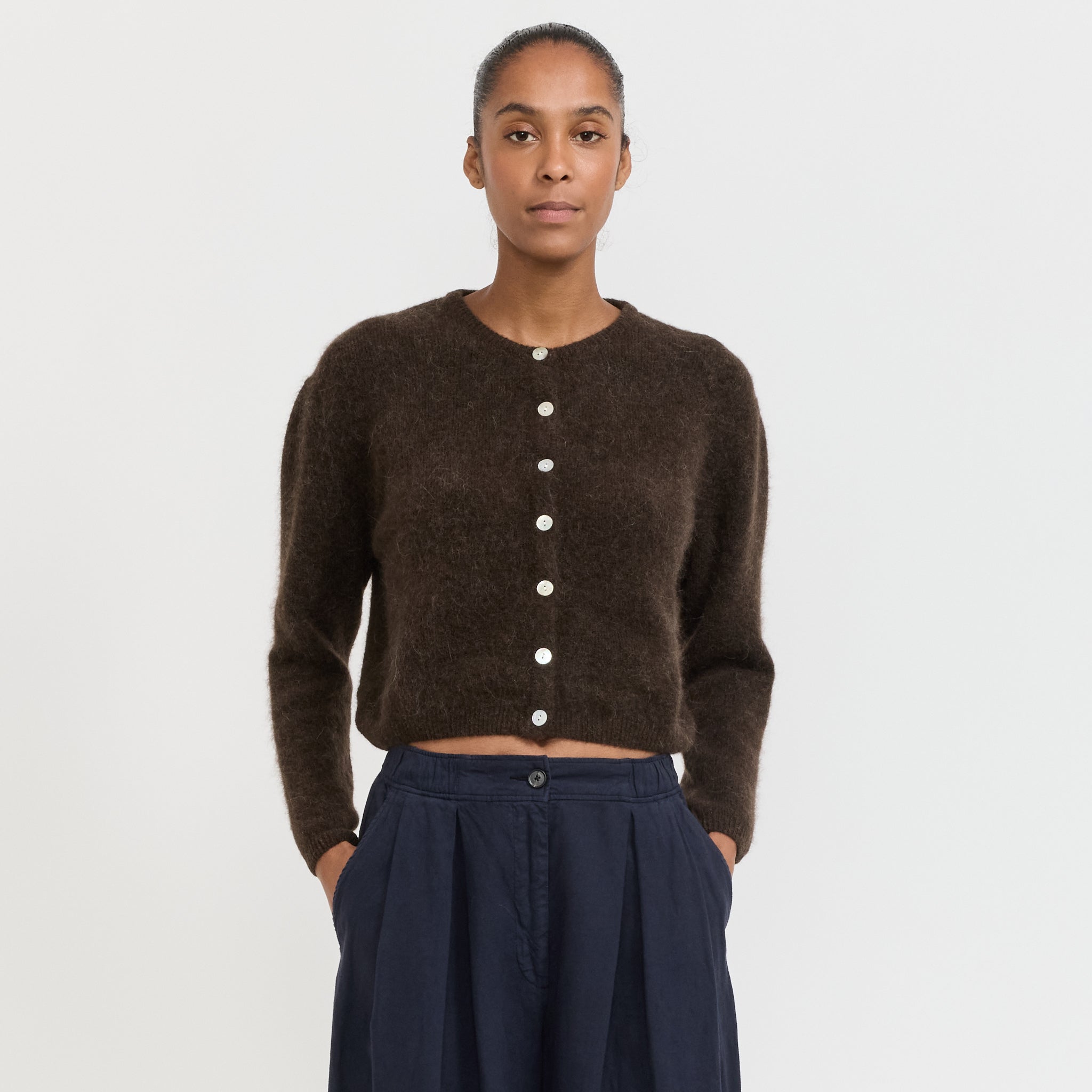 American Vintage | Vitow Cardigan Coffee Melange | Maplestore