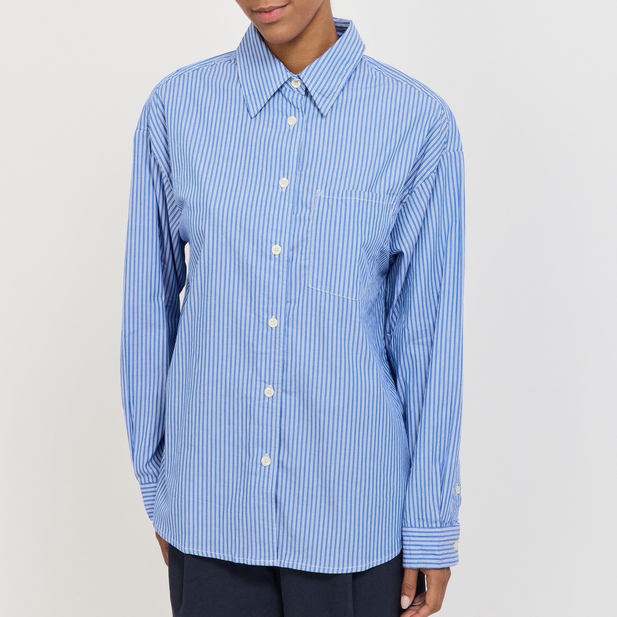 American Vintage | Zatybay Shirt Aqua Stripes | Maplestore