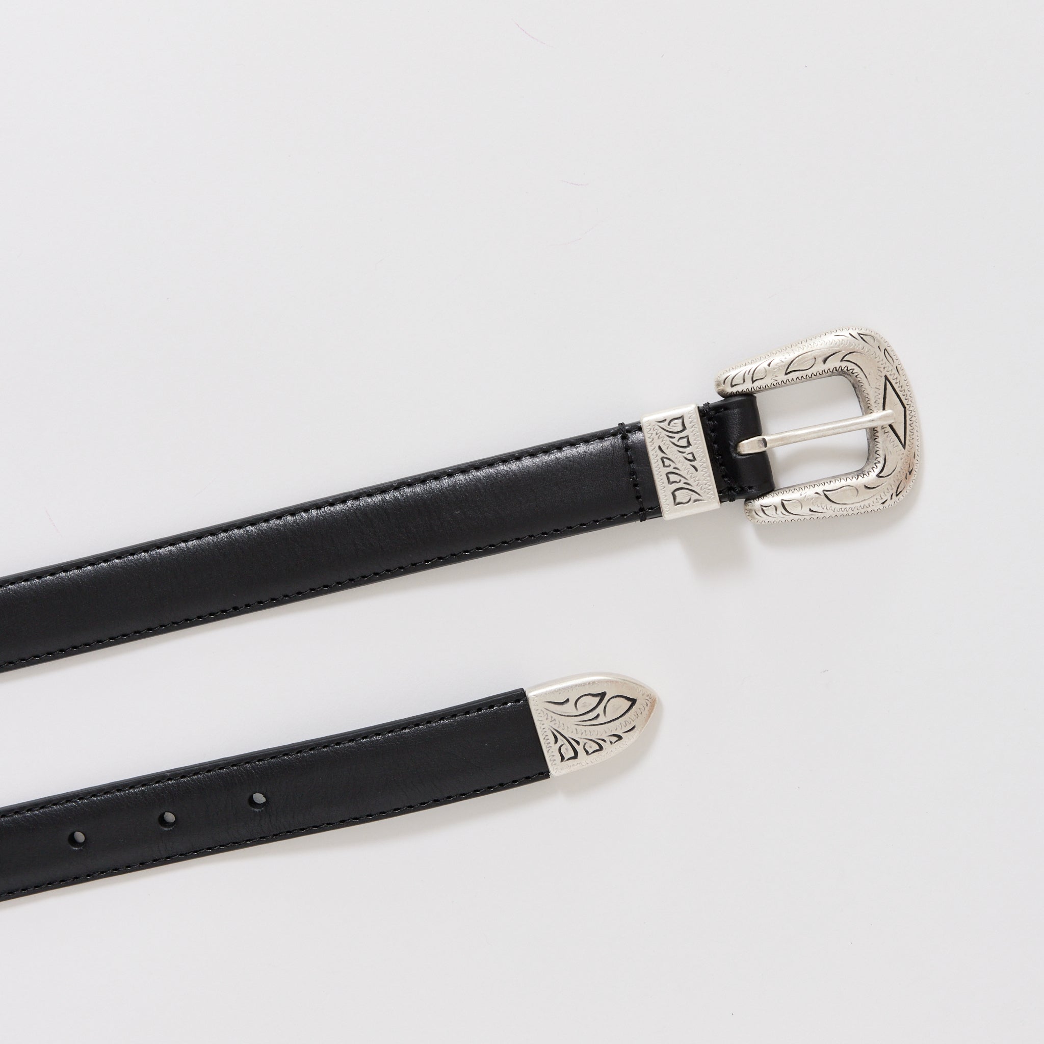 Western Leather Belt Black
