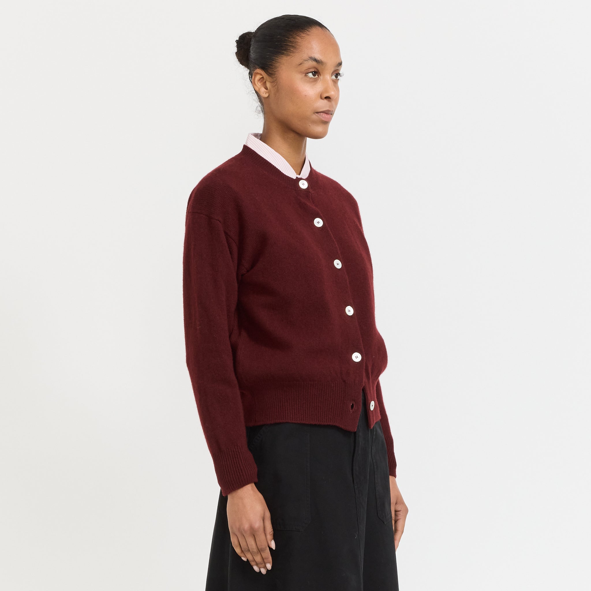 Ada Crewneck Cardigan Burgundy