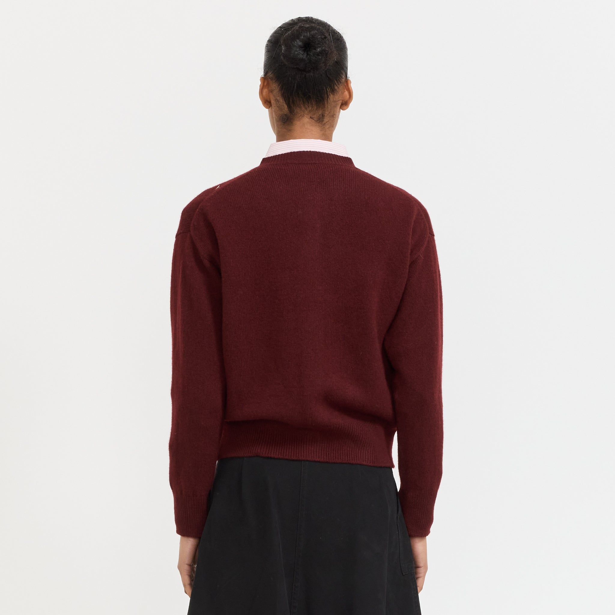 Ada Crewneck Cardigan Burgundy