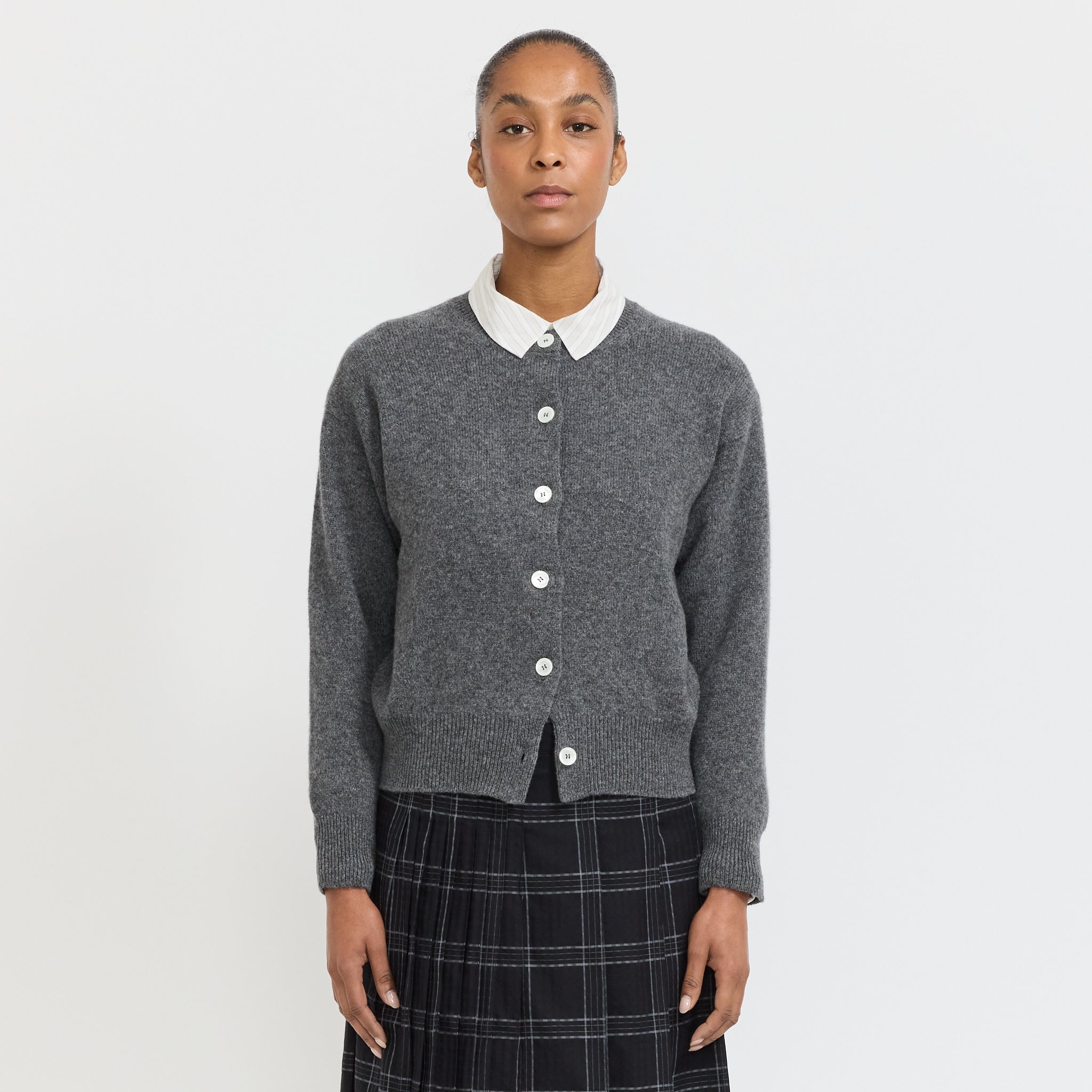 Ada Crewneck Cardigan Derby Grey