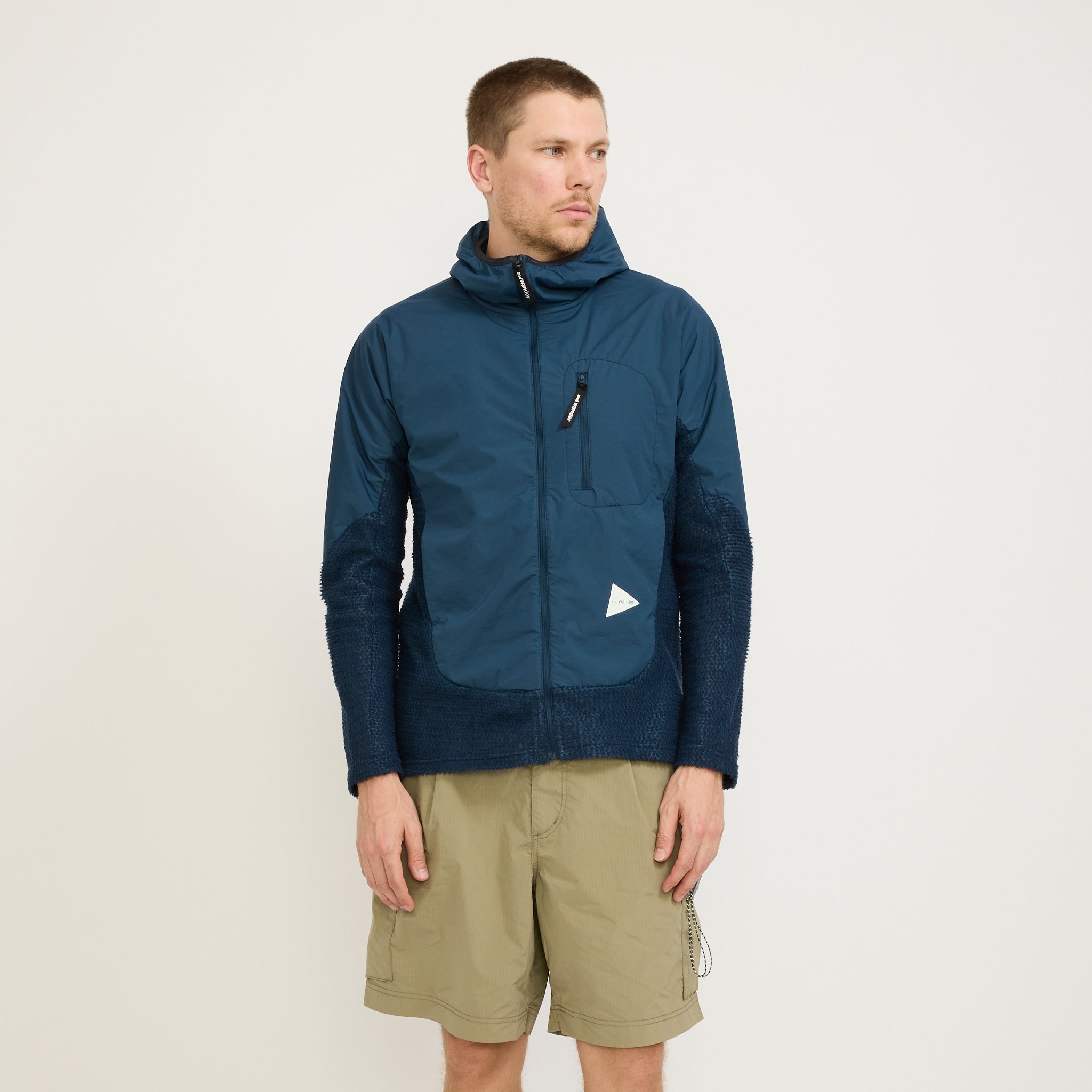 And Wander | Alpha Direct Full Zip Hoodie Navy | Maplestore