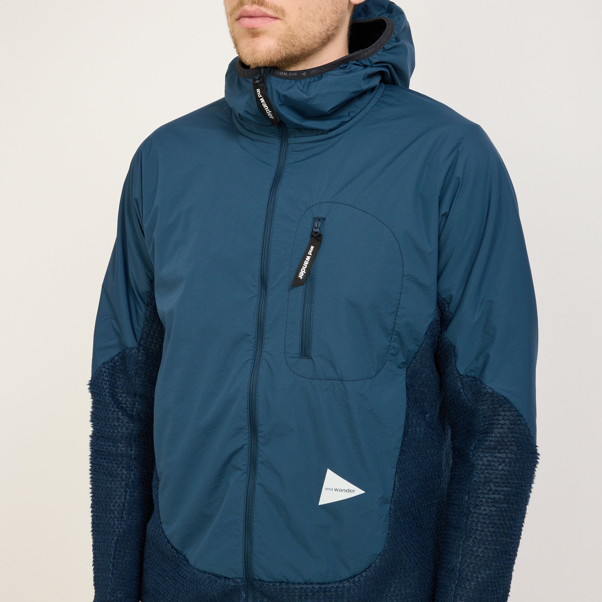 And Wander | Alpha Direct Full Zip Hoodie Navy | Maplestore