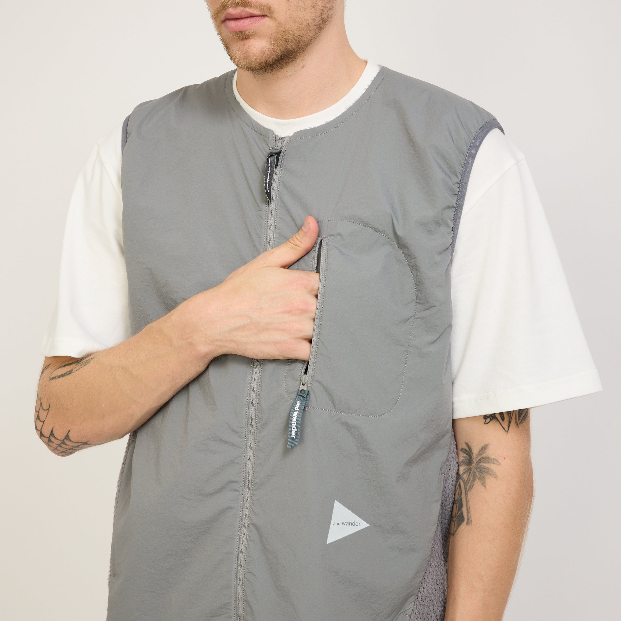 And Wander | Alpha Direct Vest Grey | Maplestore