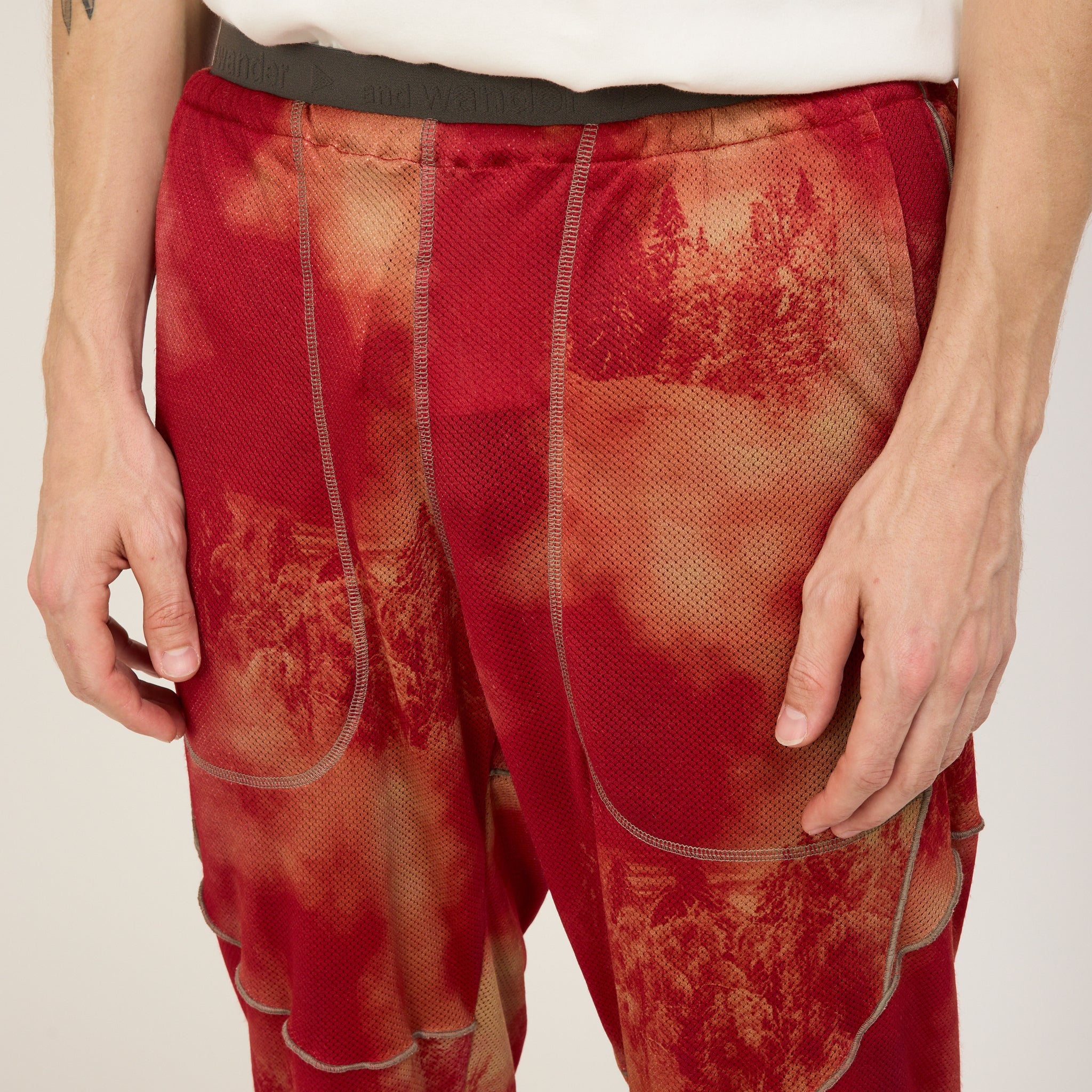 And Wander | Printed Octa Pants Red | Maplestore