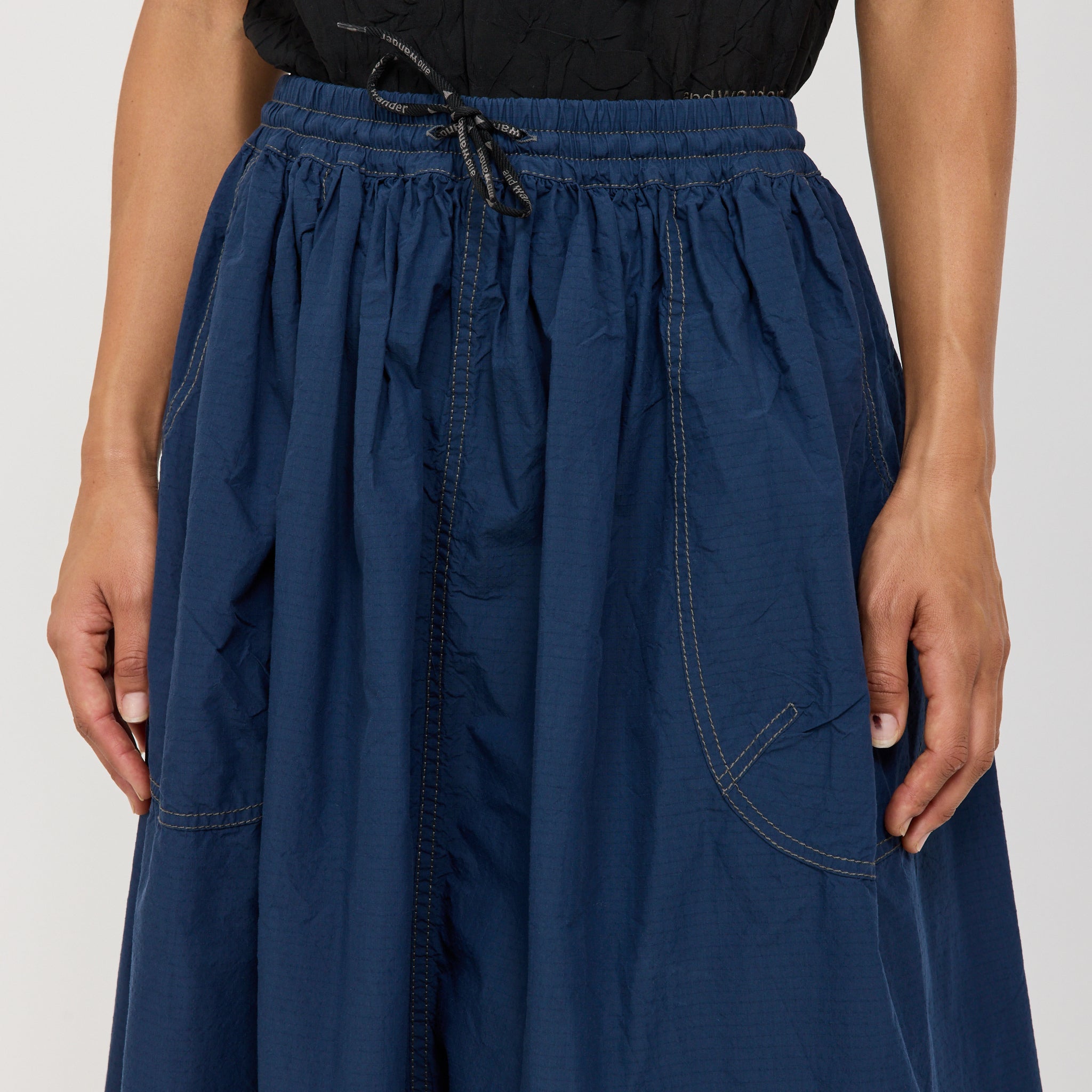 And Wander | Cordura Cotton Rip Skirt Blue | Maplestore