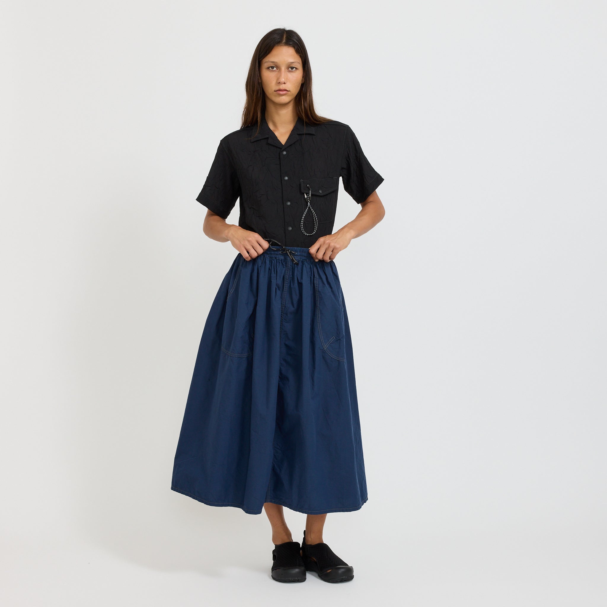 And Wander | Cordura Cotton Rip Skirt Blue | Maplestore