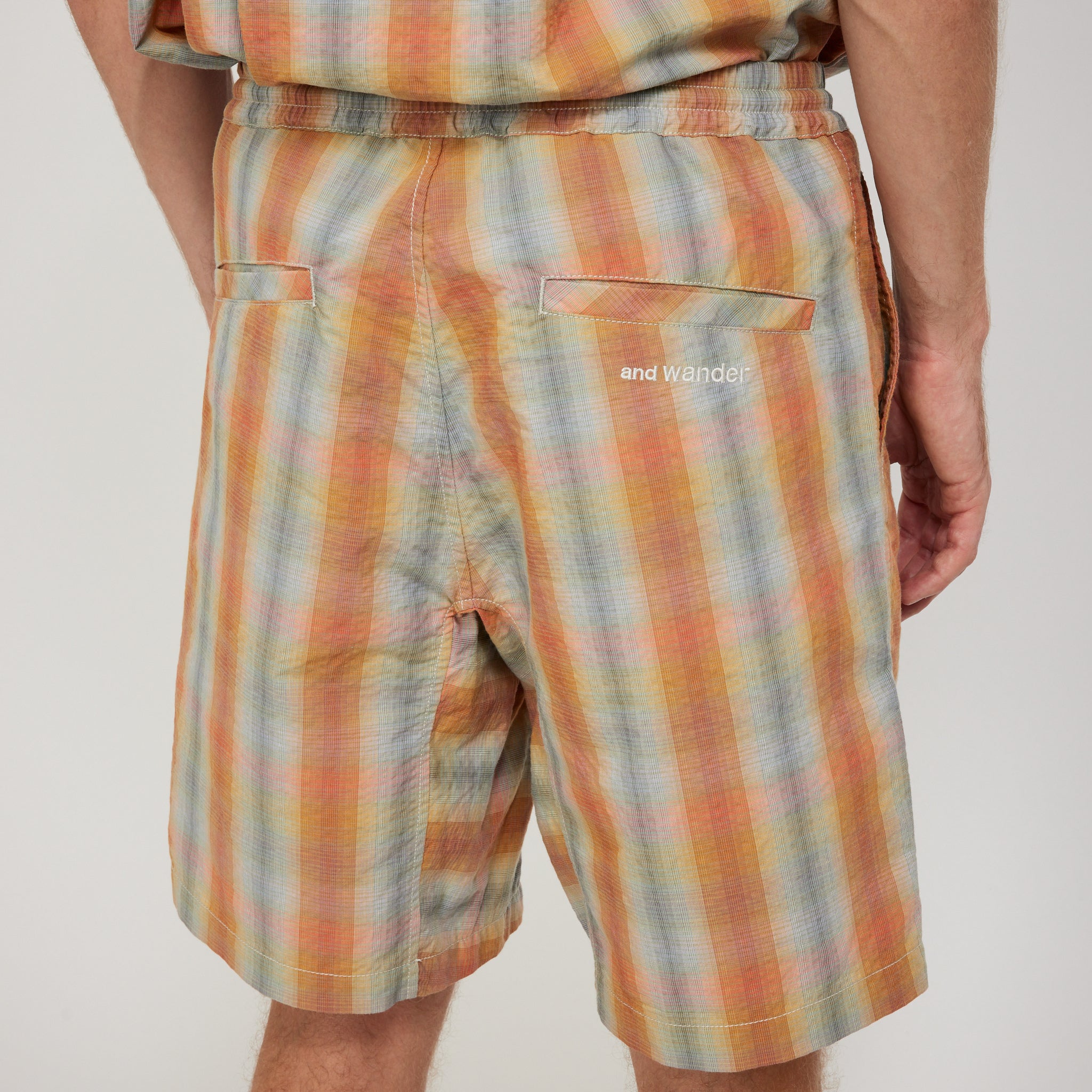 And Wander | Dry Check Short Pants Orange | Maplestore