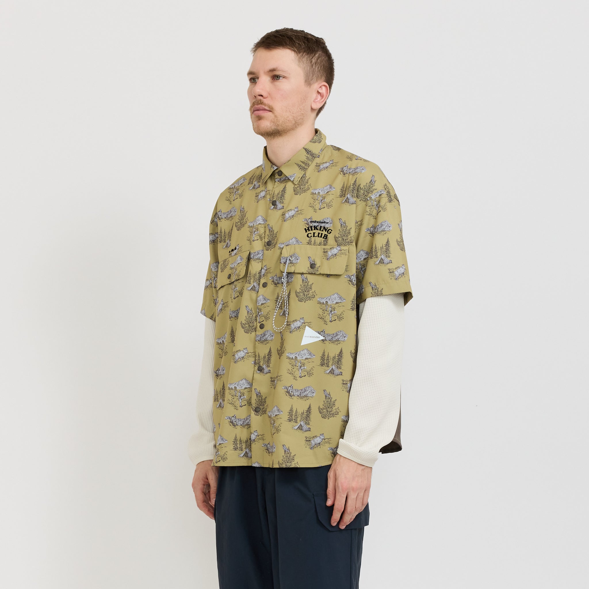 And Wander | Hiking Club Tech Shirt Beige | Maplestore