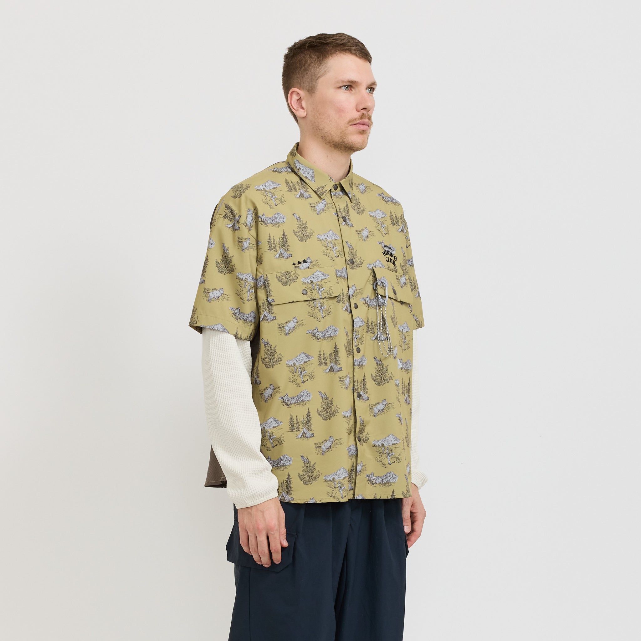 And Wander | Hiking Club Tech Shirt Beige | Maplestore
