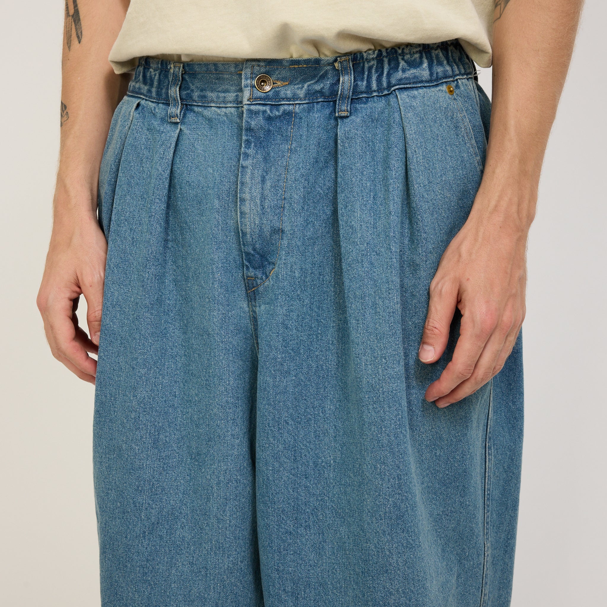Stone Vintage Denim Balloon Pants