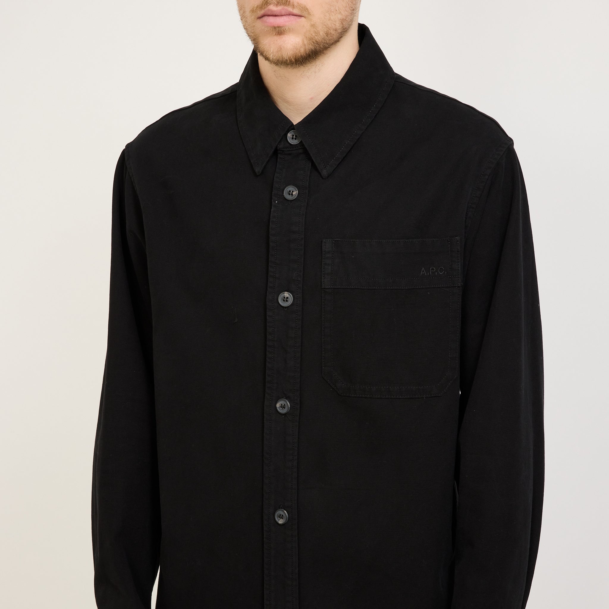 A.P.C. | Basile Brodee Overshirt Poitrine Black | Maplestore