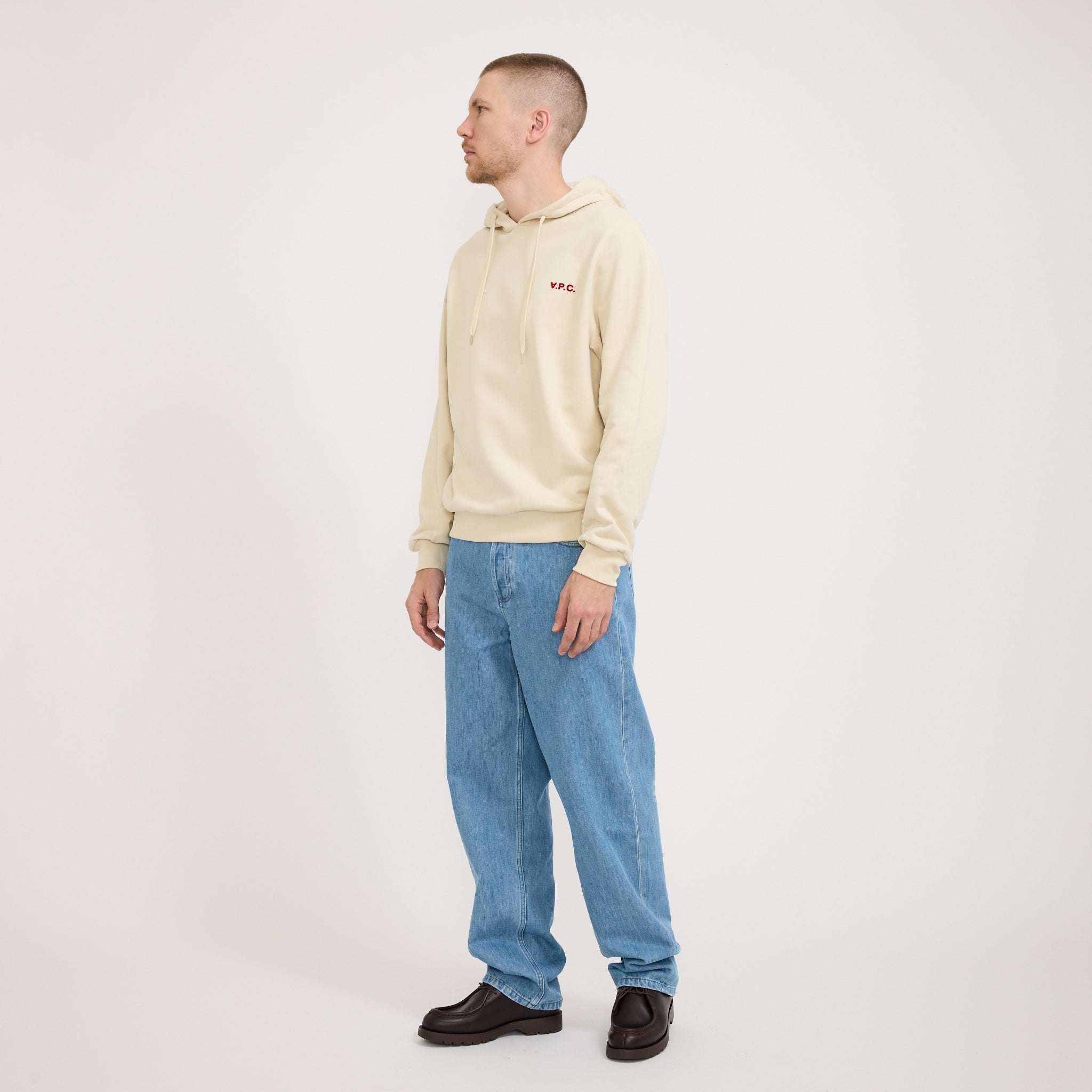 A.P.C. | Boxy Petite VPC Hoodie Mastic/Rouge | Maplestore