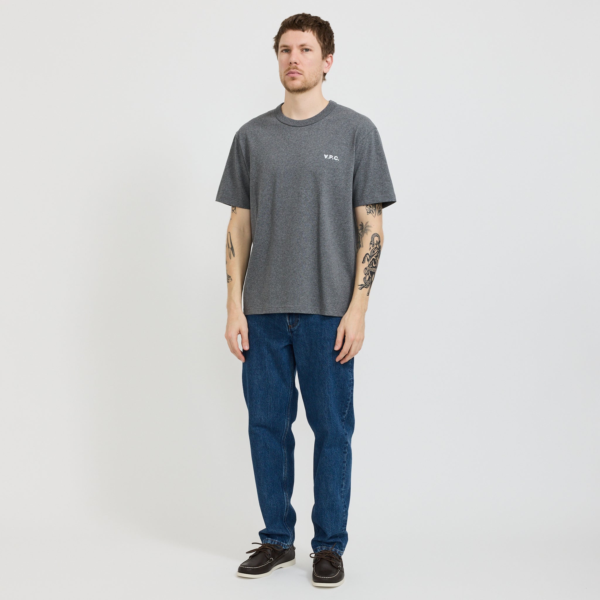 A.P.C. | Boxy Petit VPC T-Shirt Heathered Anthracite/White | Maplestore