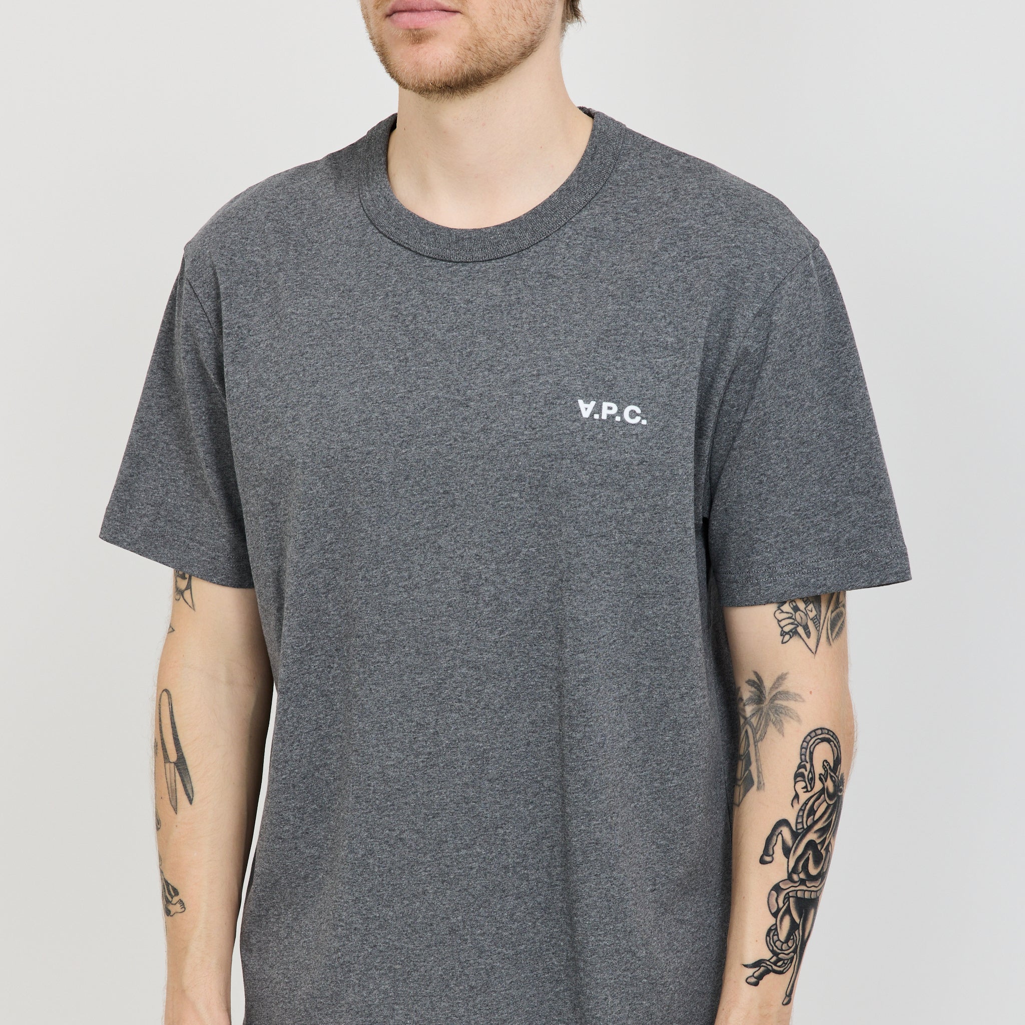 A.P.C. | Boxy Petit VPC T-Shirt Heathered Anthracite/White | Maplestore