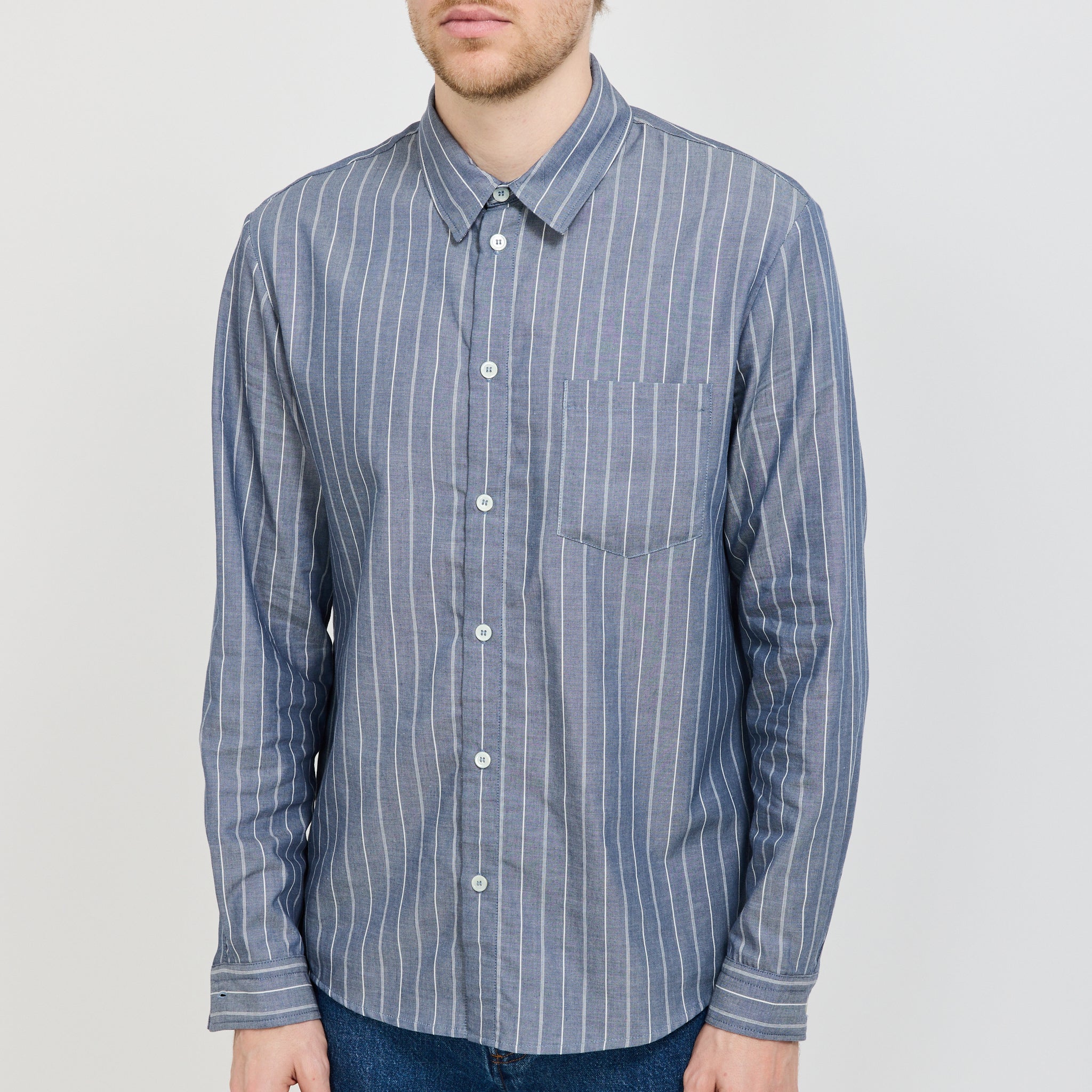 A.P.C. | Clement Shirt Blue Stripe | Maplestore