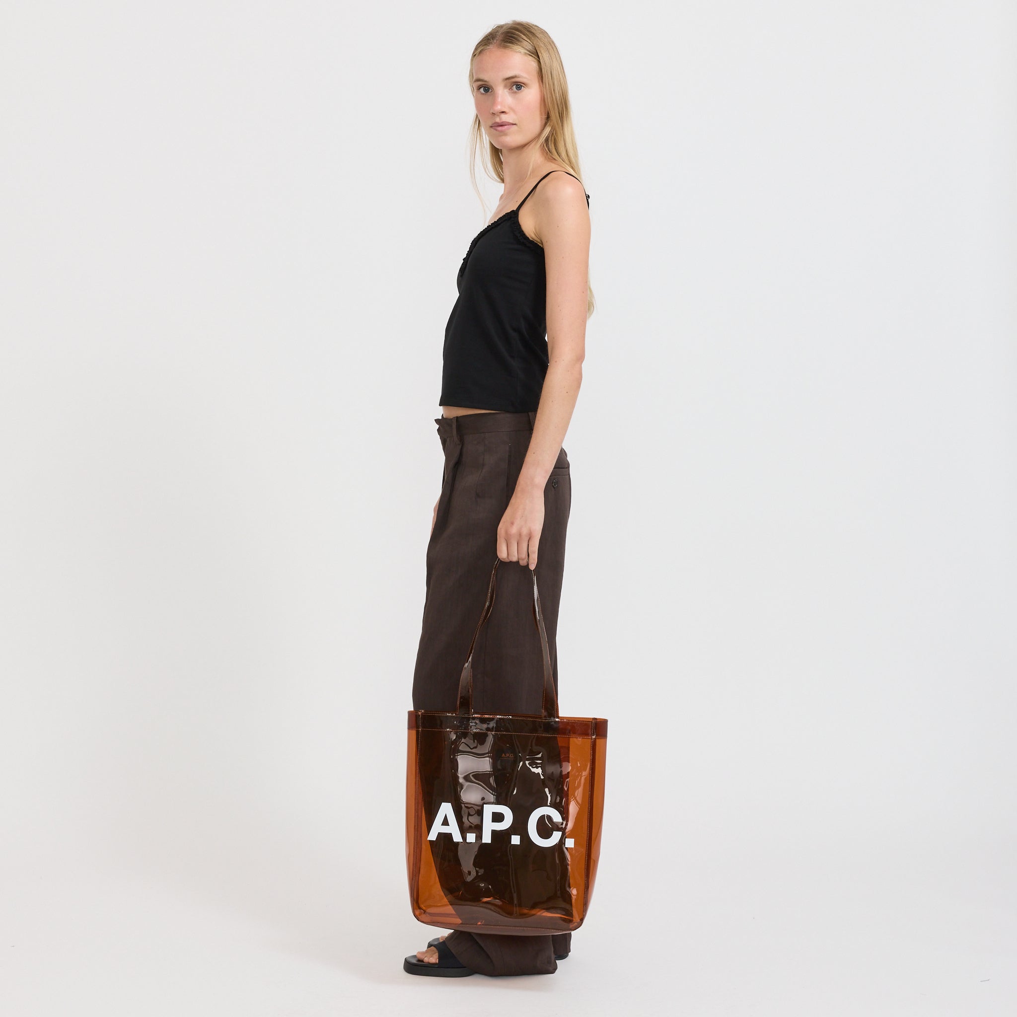 A.P.C. | Lou Tote Transparent Dark Brown | Maplestore