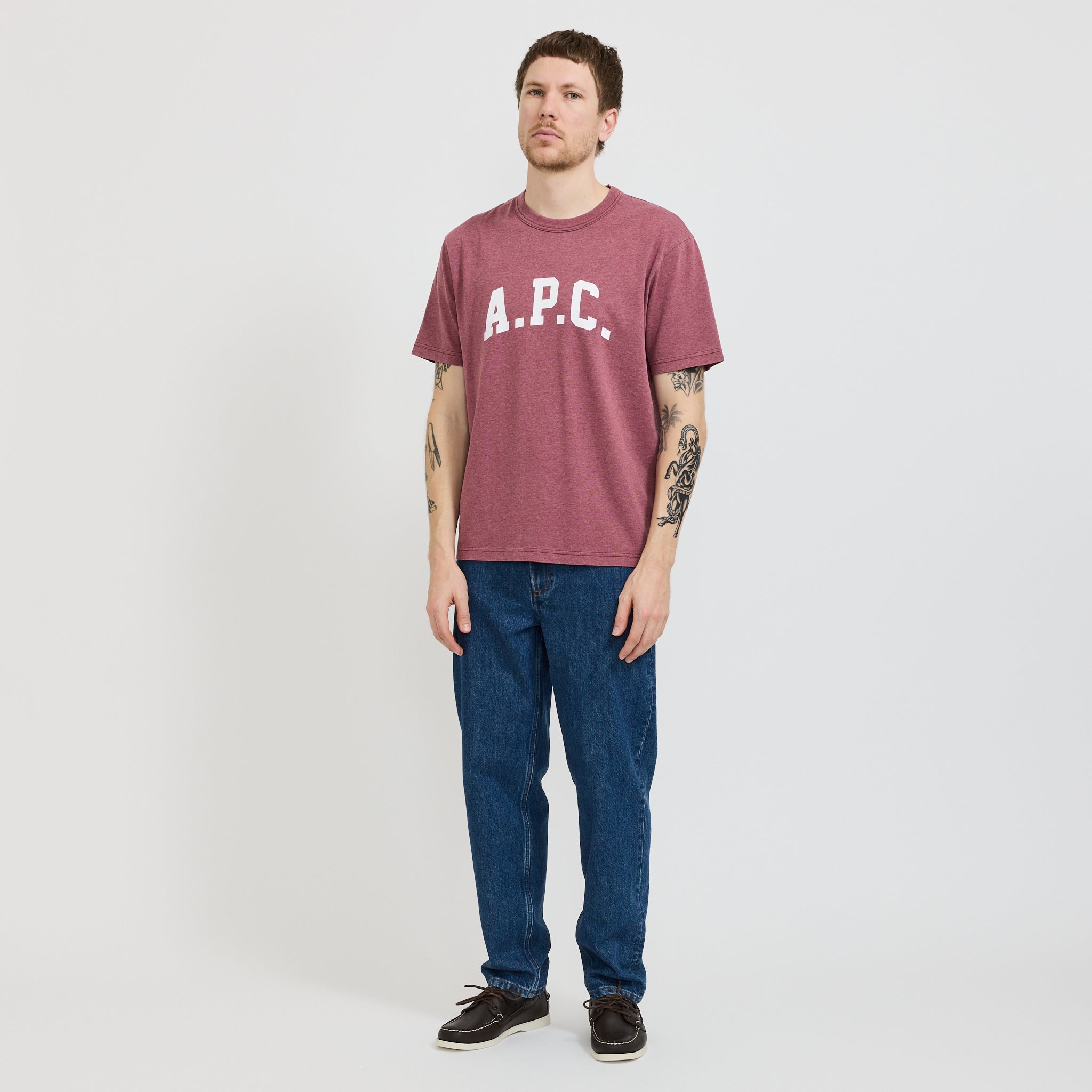 A.P.C. | Marcus T-Shirt Dark Red/White | Maplestore