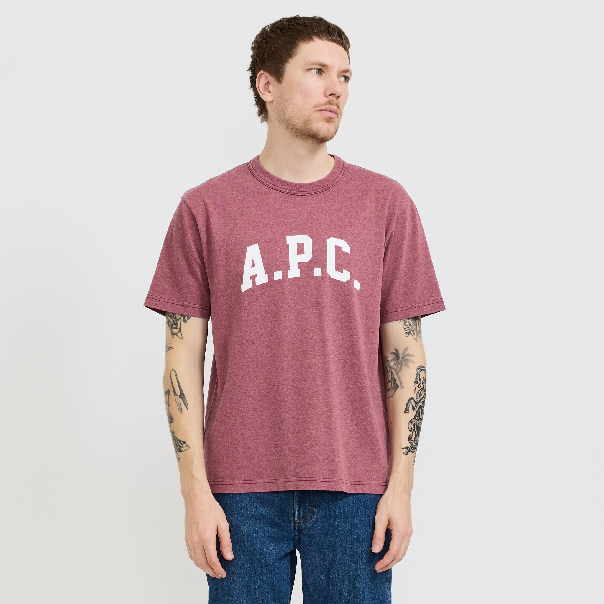 A.P.C. | Marcus T-Shirt Dark Red/White | Maplestore