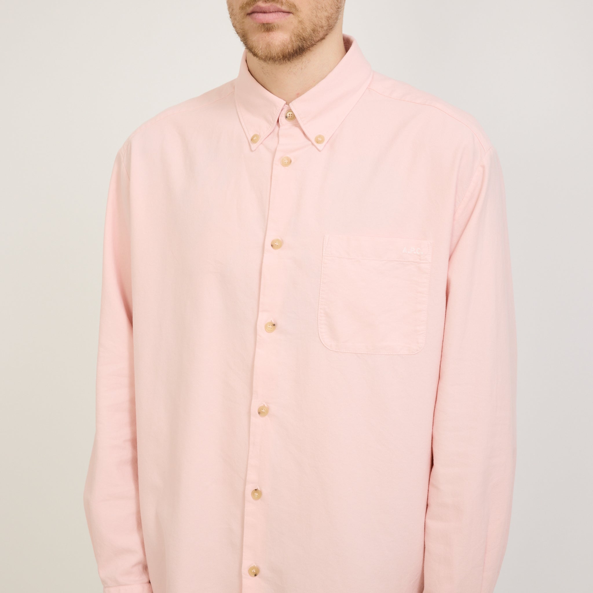 A.P.C. | Mateo Logo Shirt Rose | Maplestore