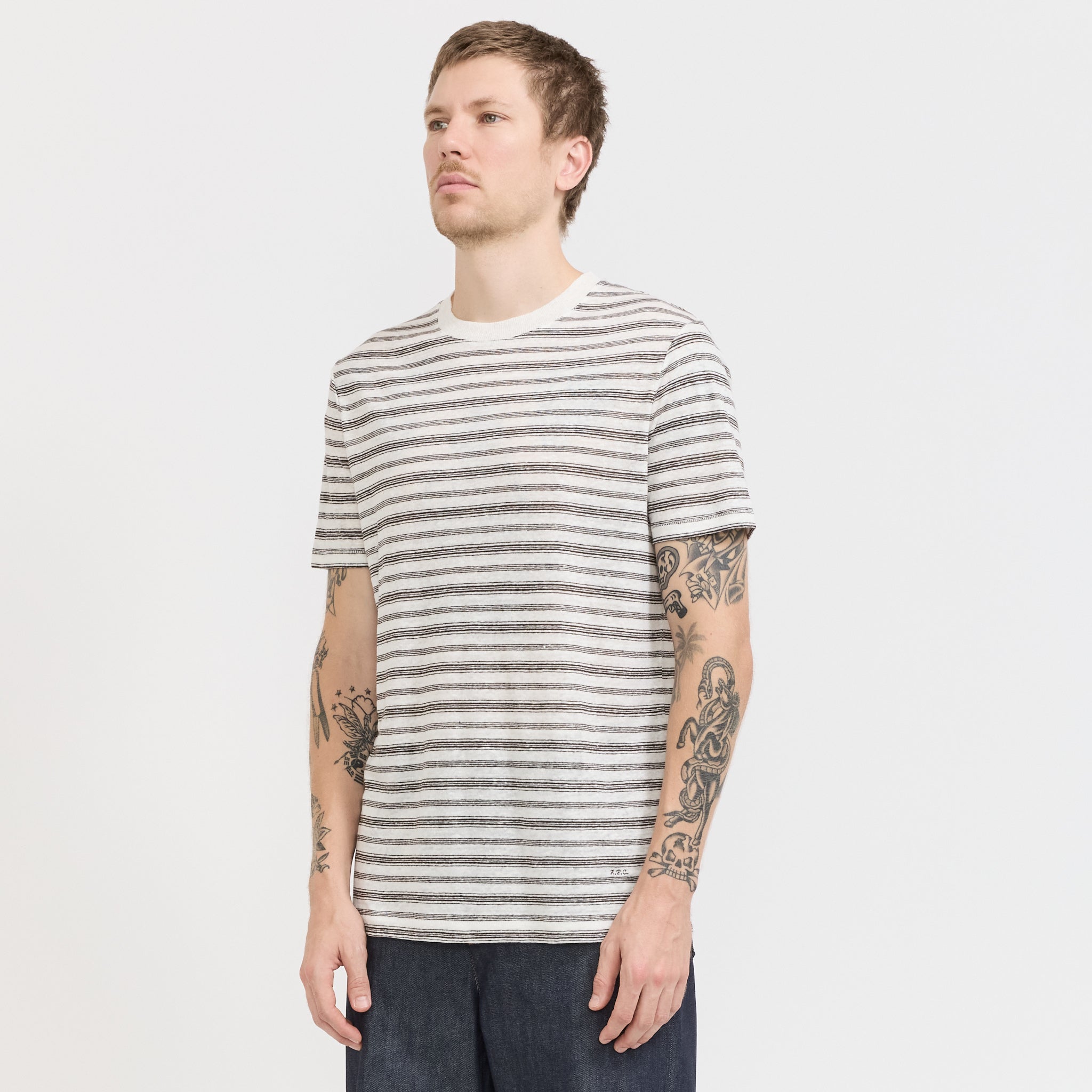 A.P.C. | Raye T-Shirt Brown Stripe | Maplestore