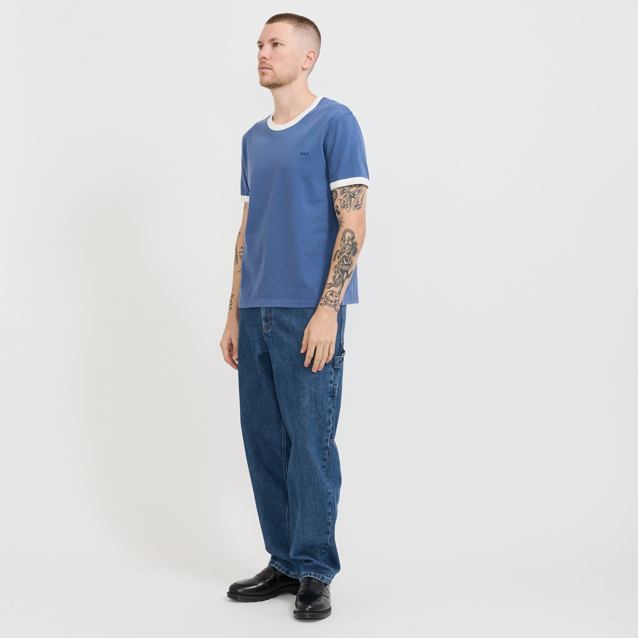 Ringer T-Shirt Blue/White