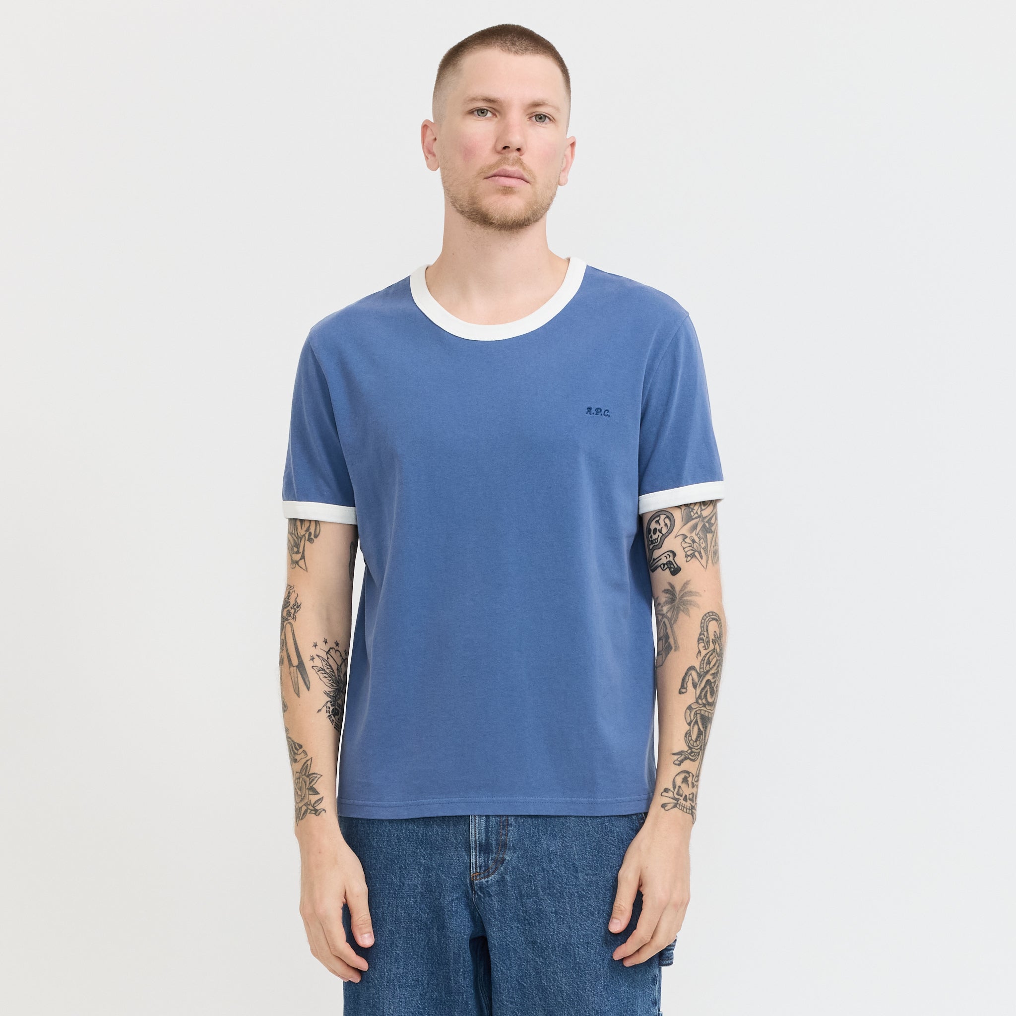 Ringer T-Shirt Blue/White