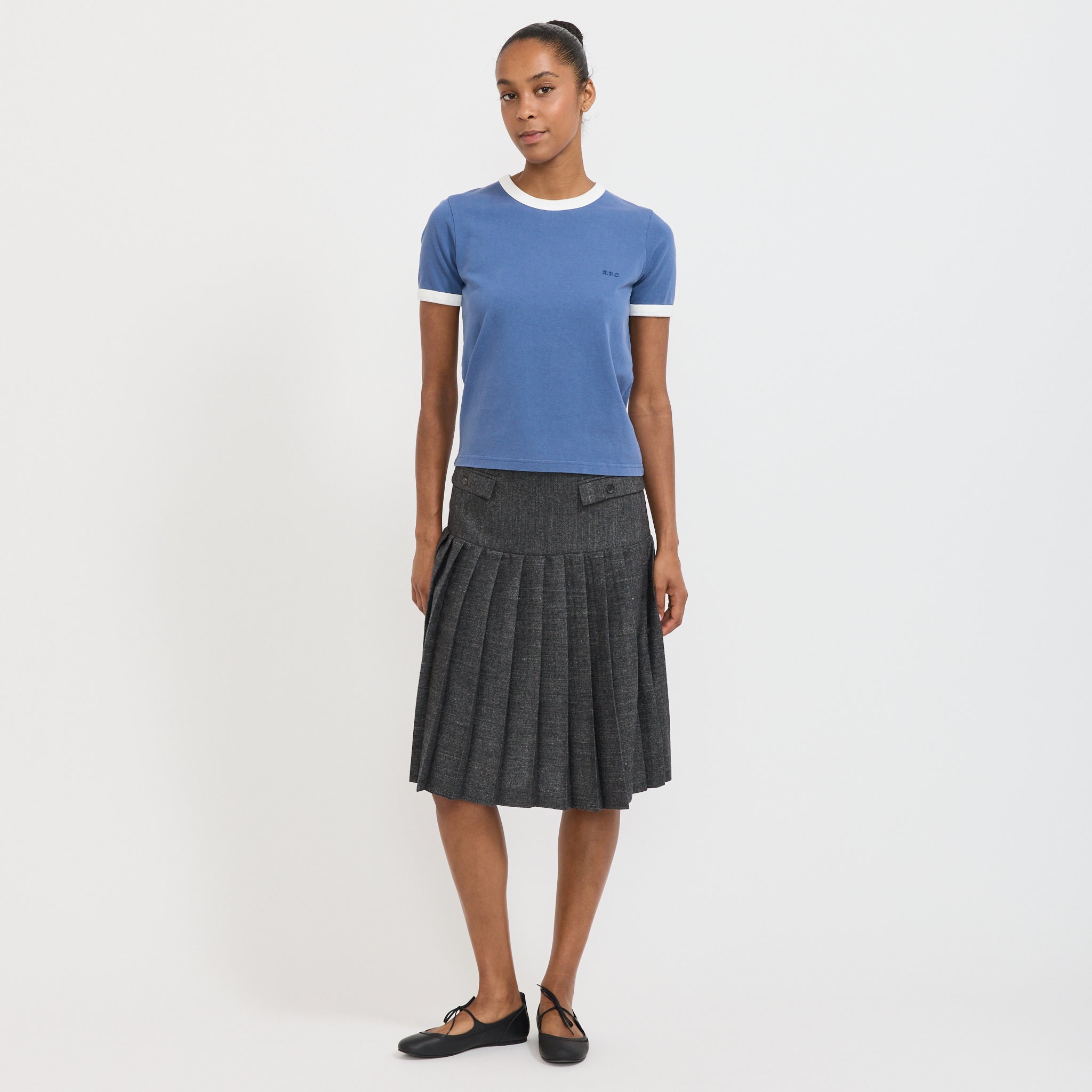 Ringer Tee Blue/White