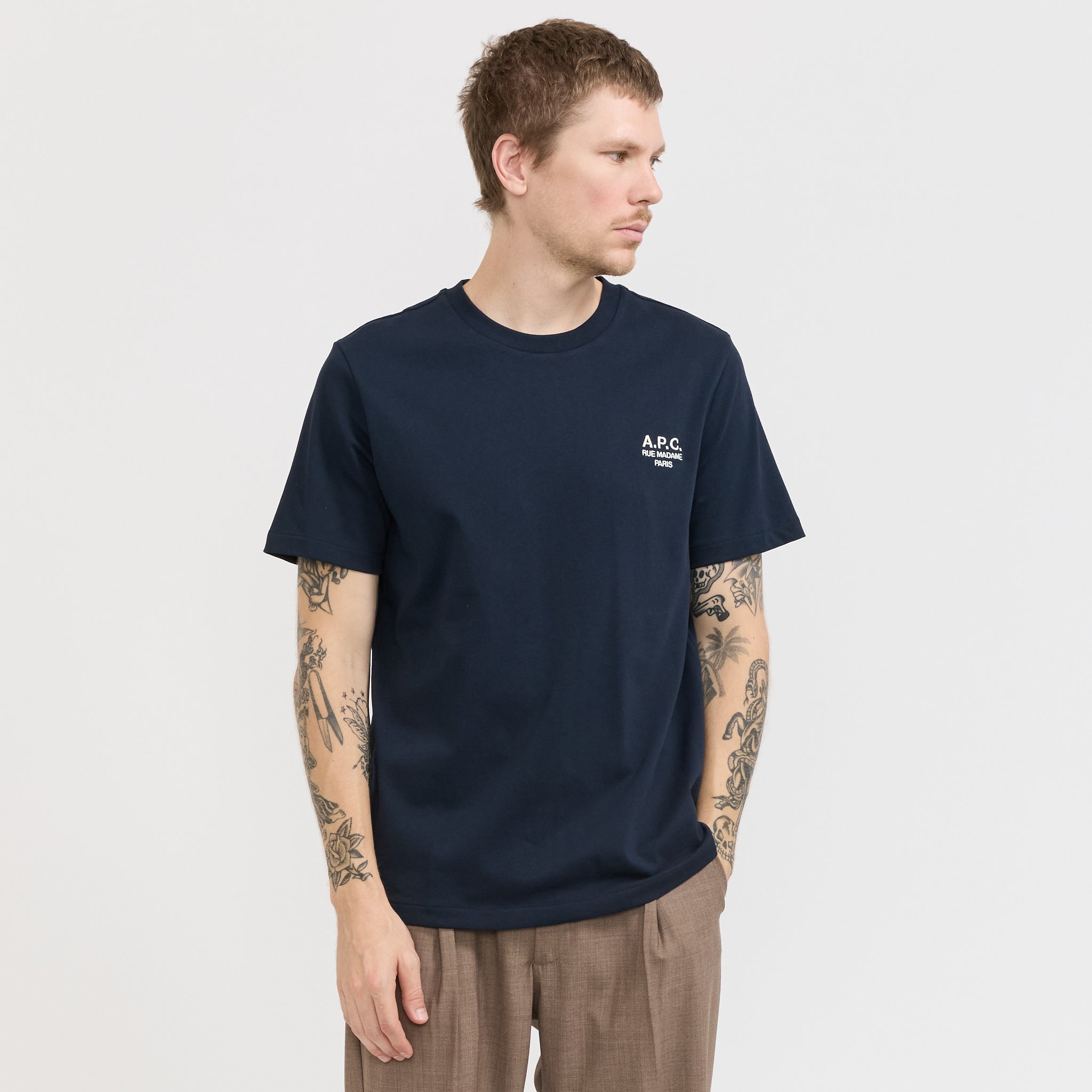A.P.C. | Standard Rue Madame T-Shirt Dark Navy/Ecru | Maplestore