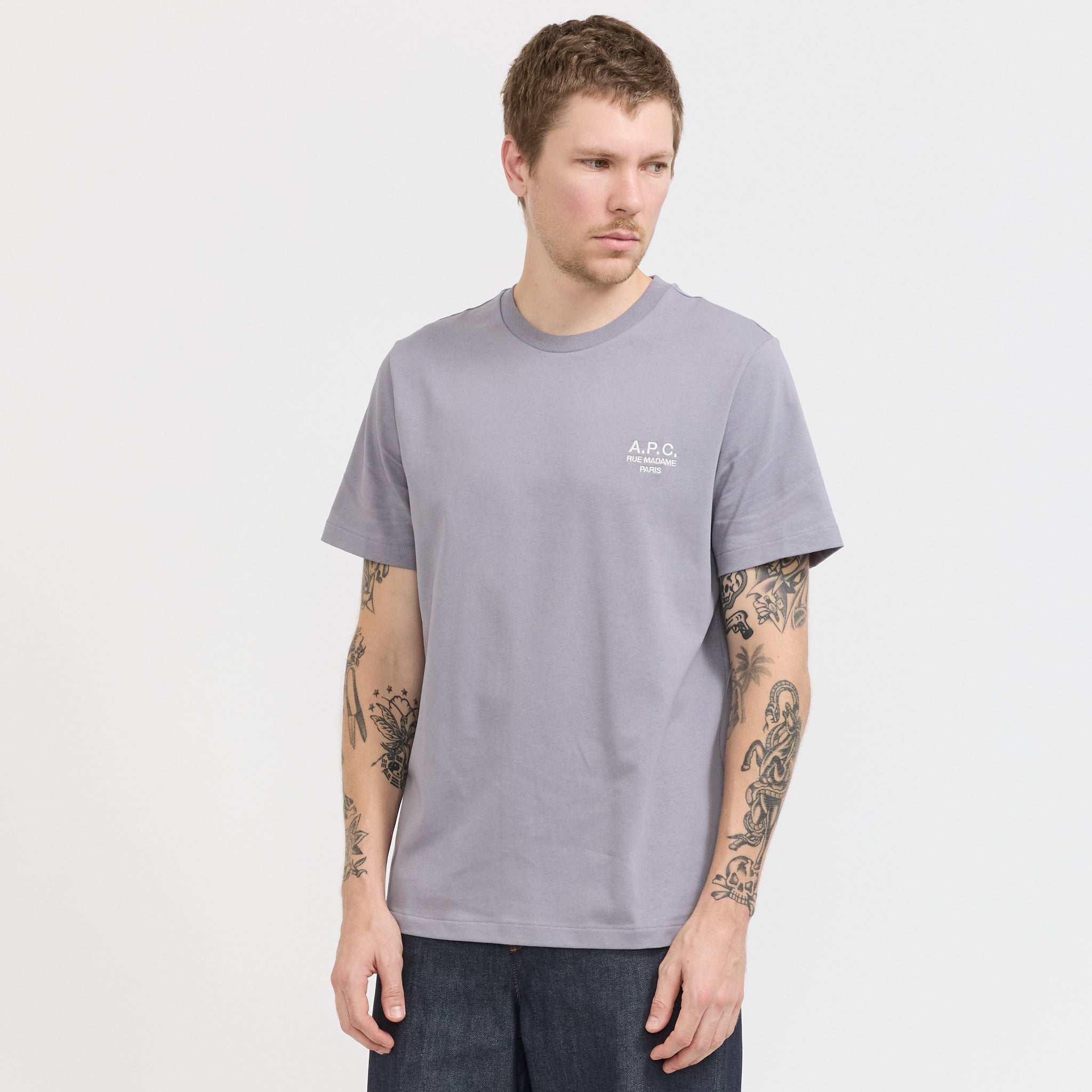 A.P.C. | Standard Rue Madame T-Shirt Blue Grey | Maplestore