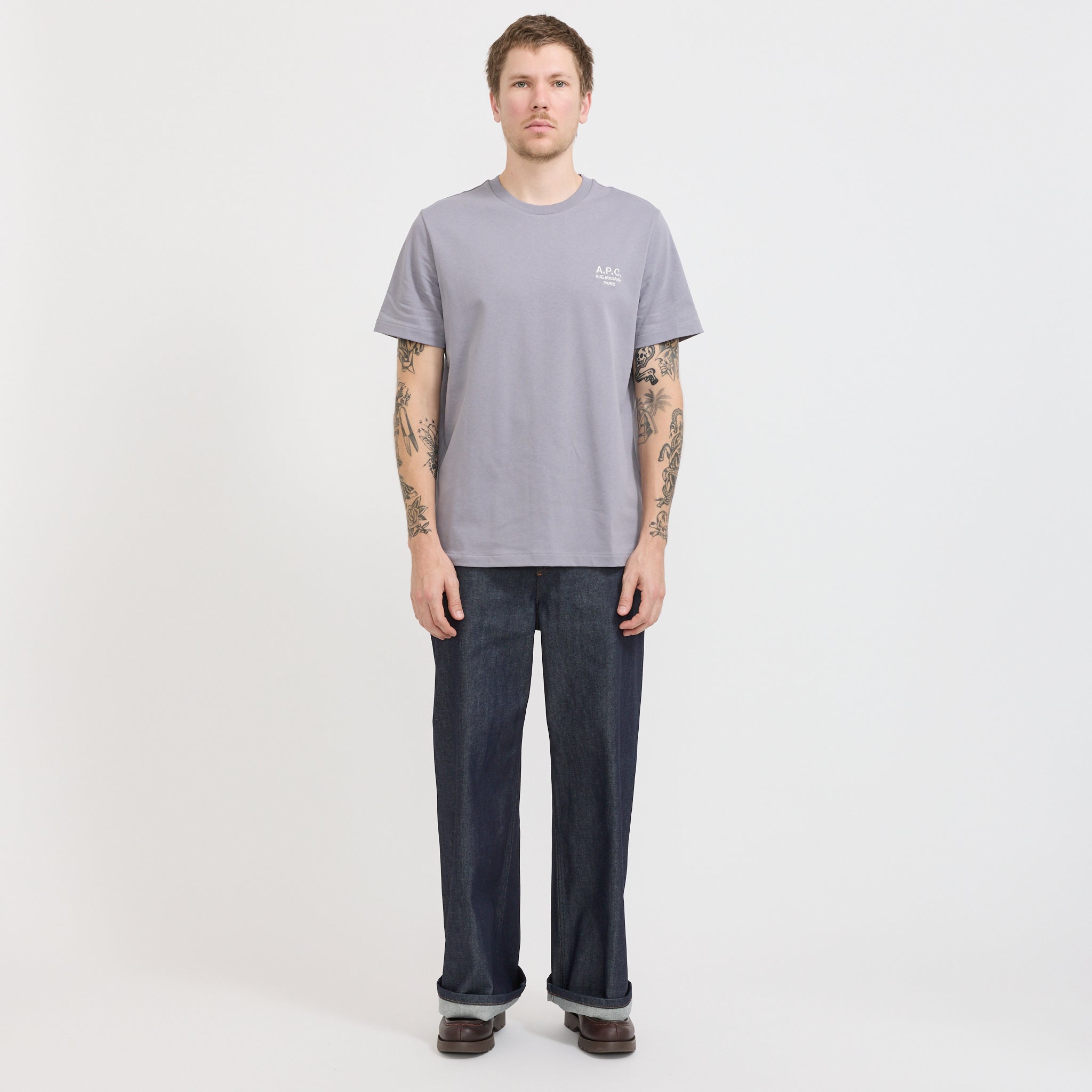 A.P.C. | Standard Rue Madame T-Shirt Blue Grey | Maplestore