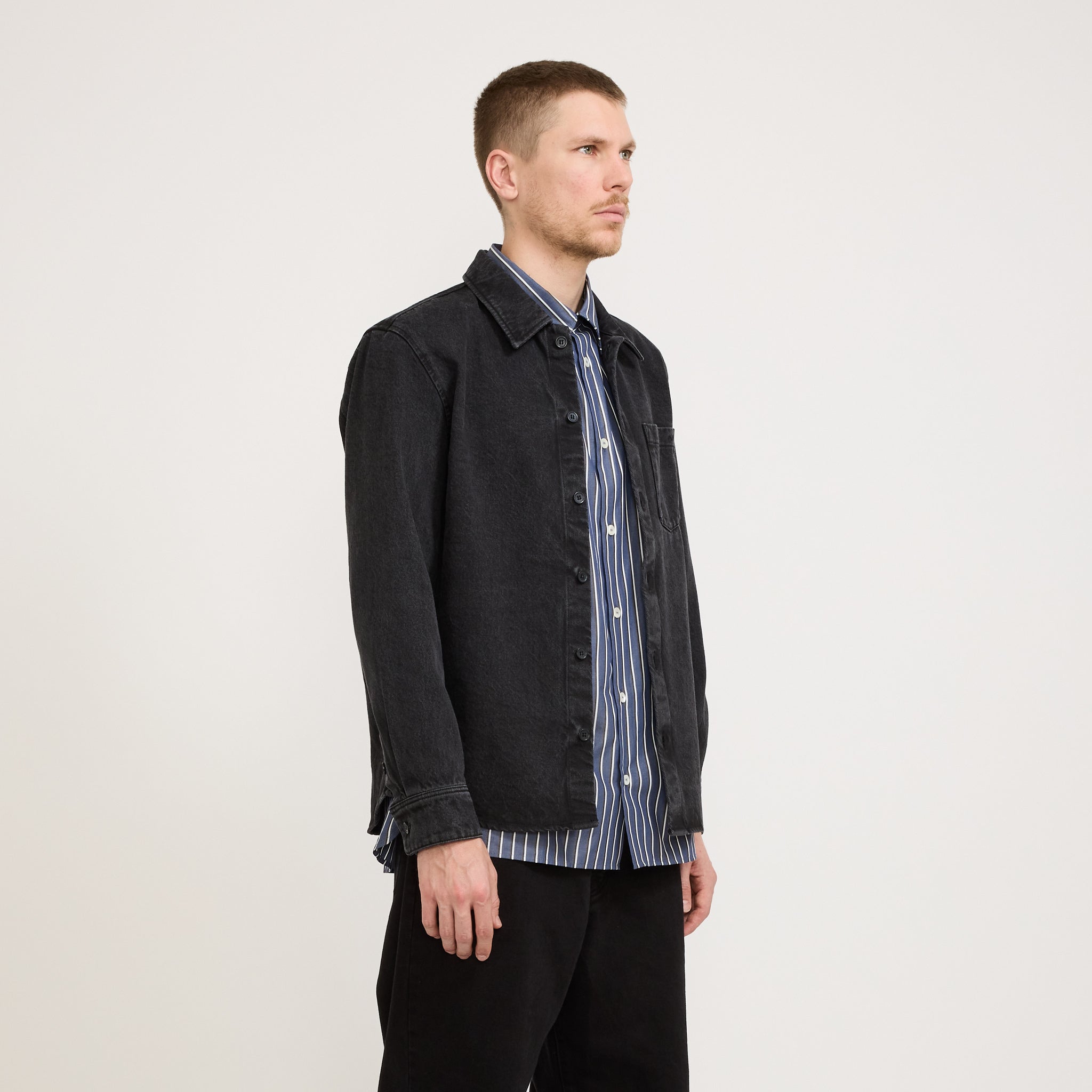 A.P.C. | Vittorio Brodee Overshirt Washed Black | Maplestore