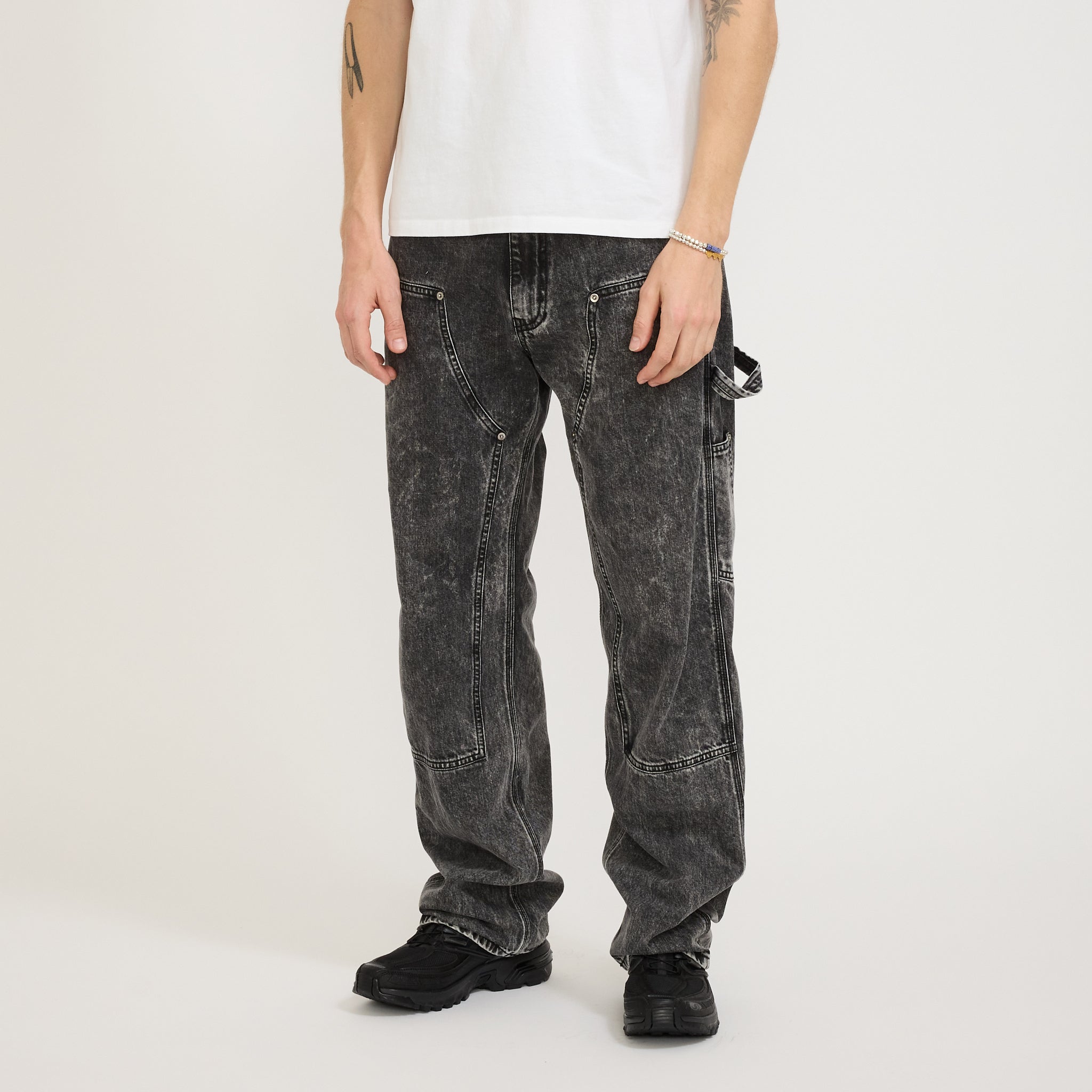 Aries | Acid Wash Denim Carpenter Jean Black | Maplestore